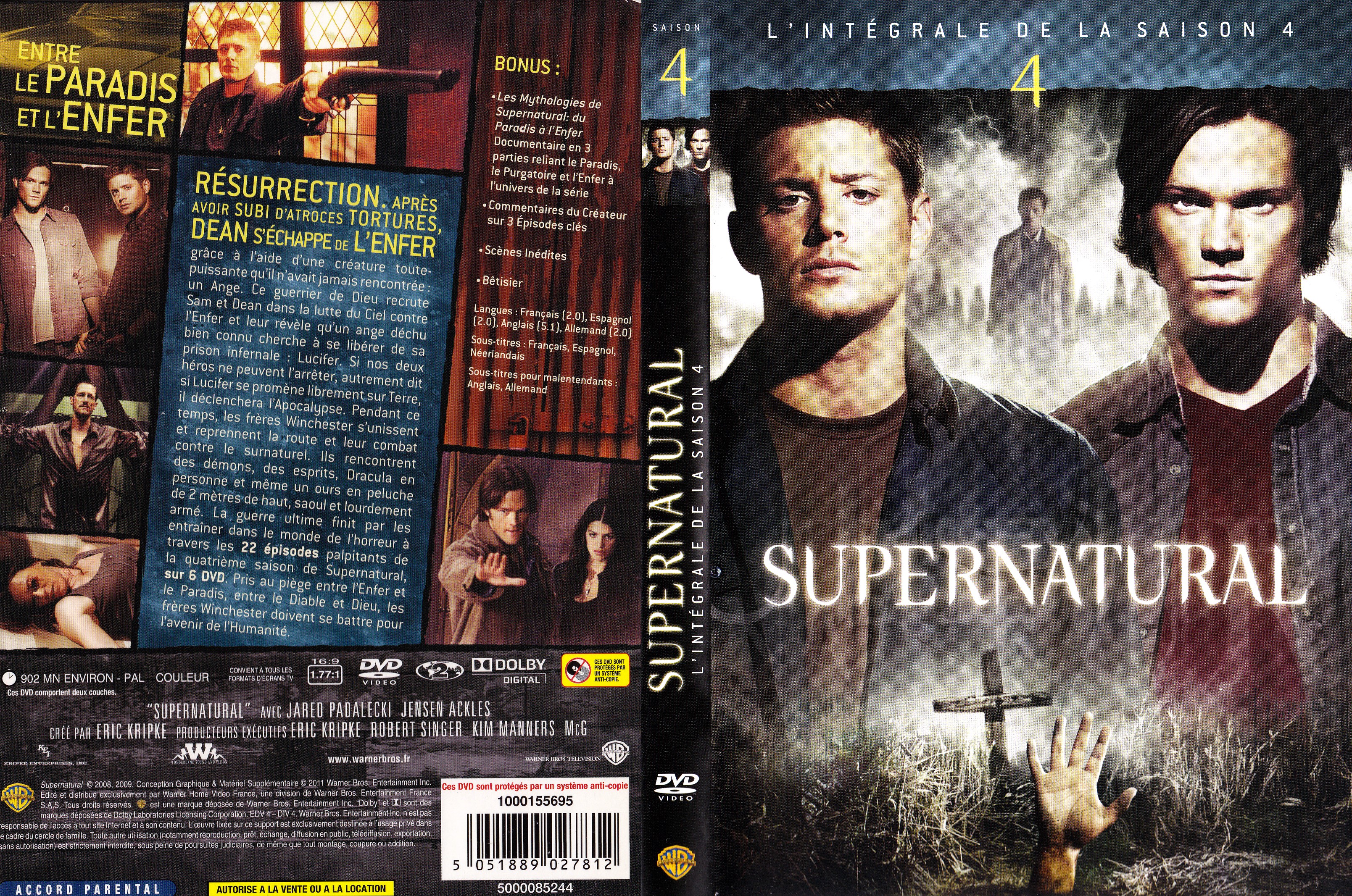 Jaquette DVD Supernatural saison 4 COFFRET