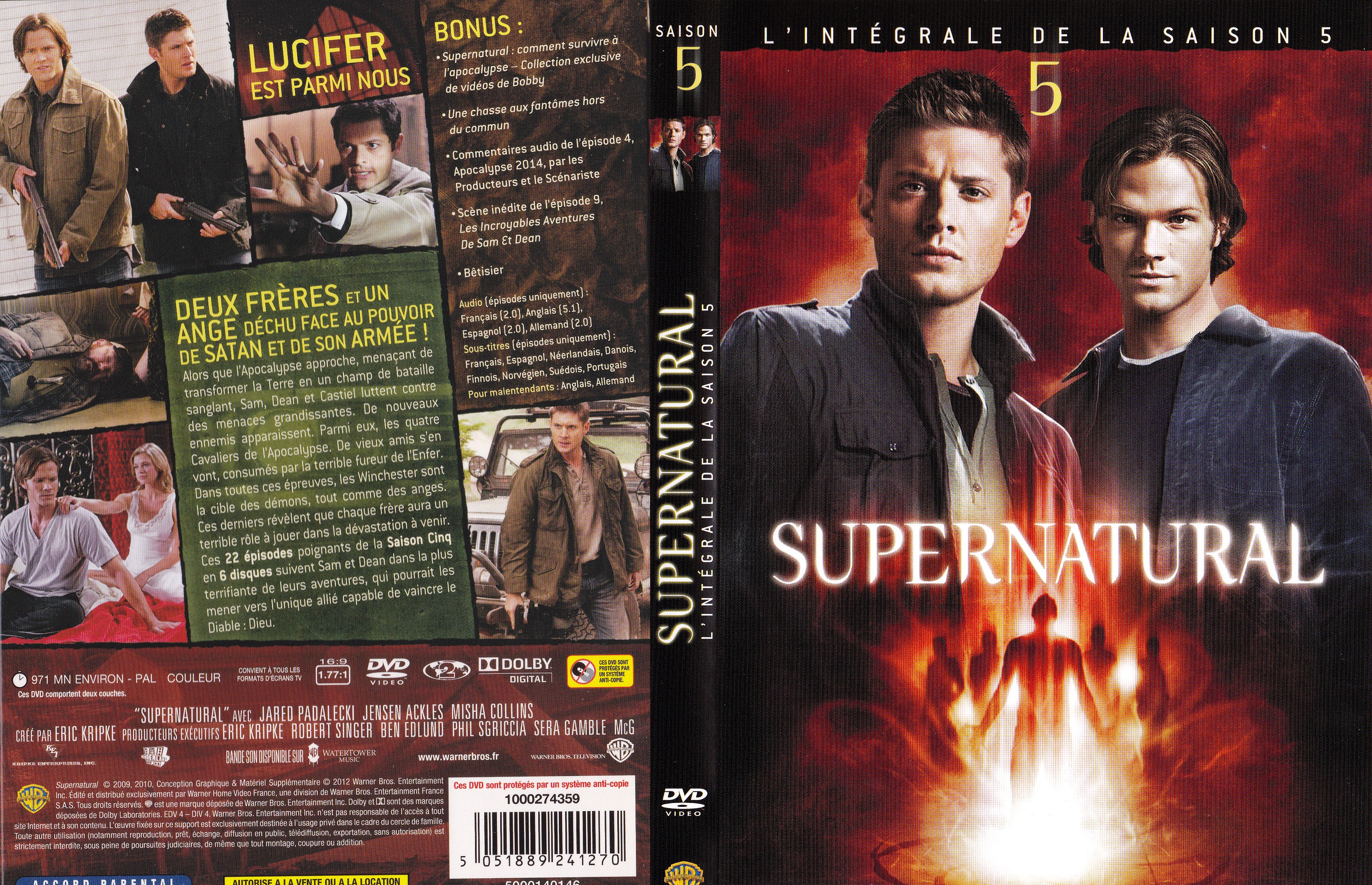 Jaquette DVD Supernatural saison 5 COFFRET