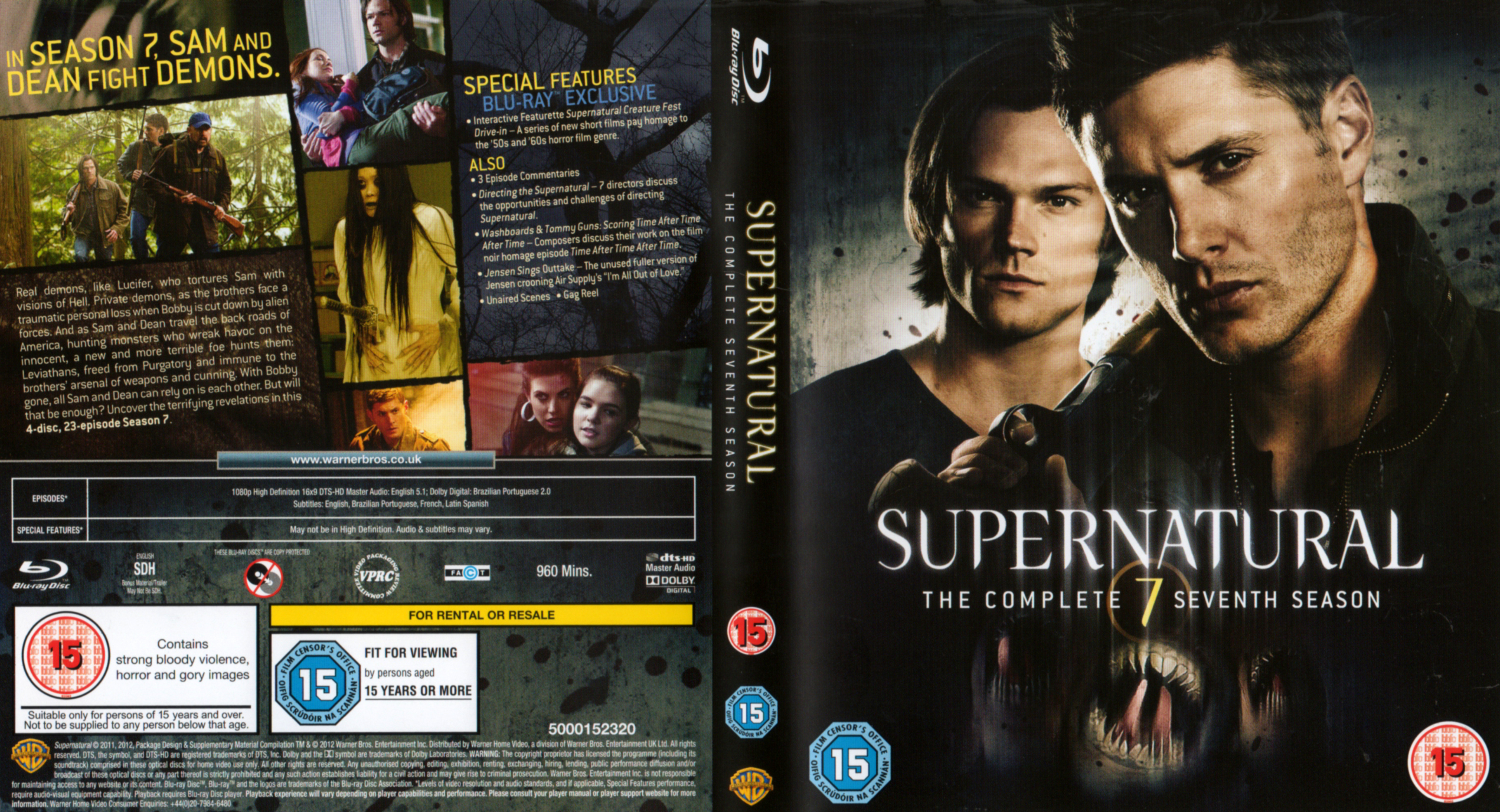 Jaquette DVD Supernatural saison 7 COFFRET Zone 1 (BLU-RAY)