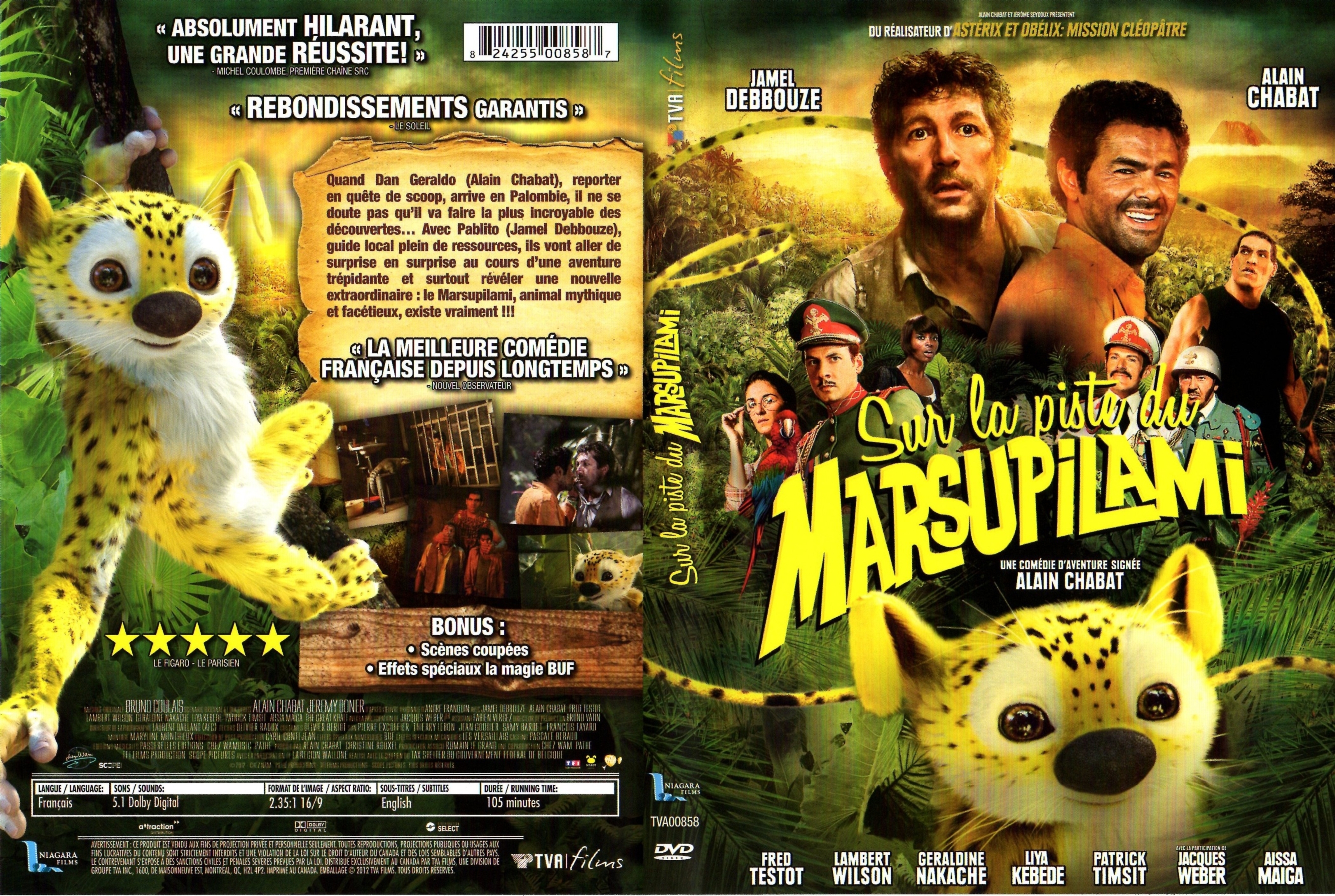 Jaquette DVD Sur la piste du Marsupilami (Canadienne)