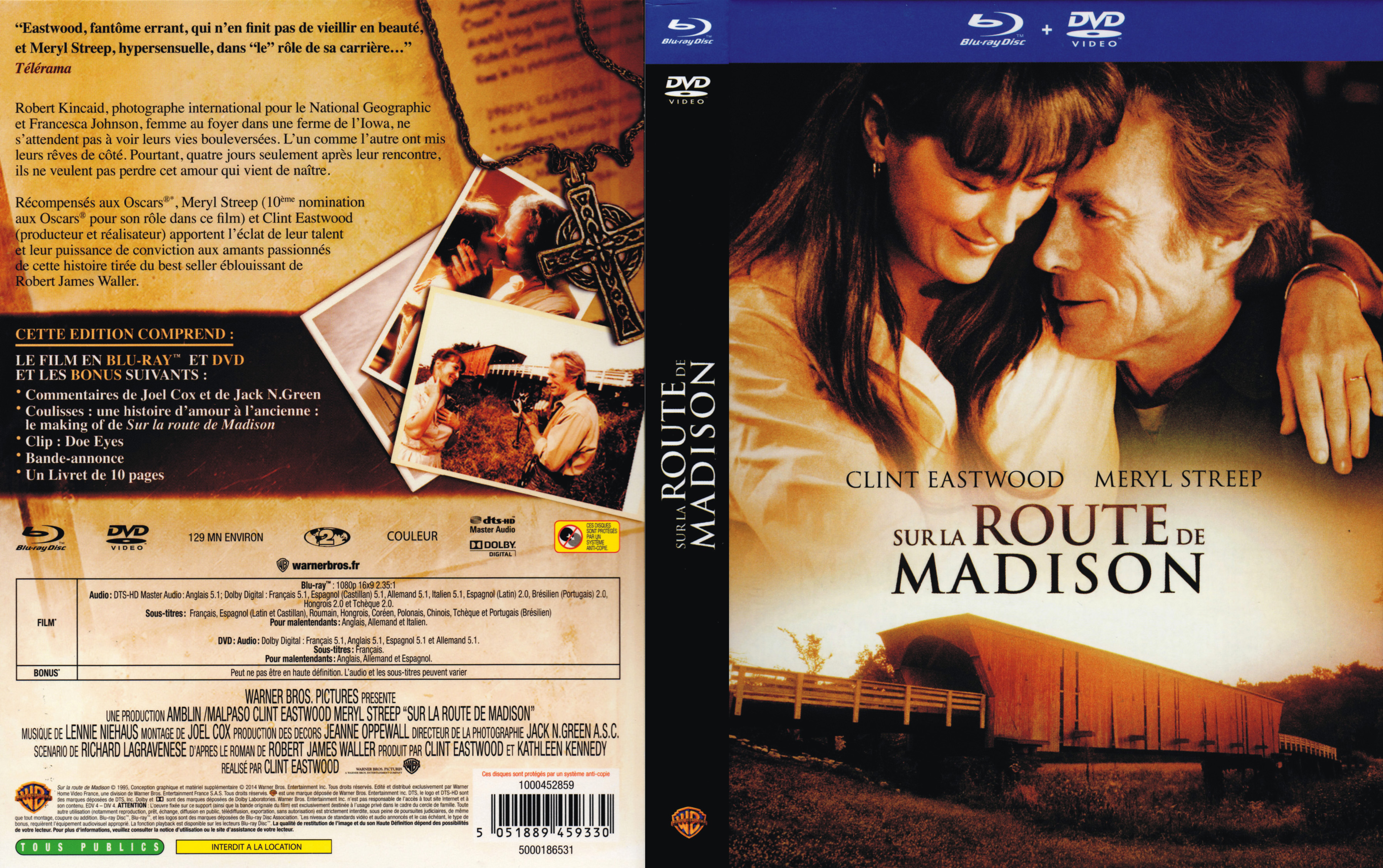 Jaquette DVD Sur la route de Madison (BLU-RAY)