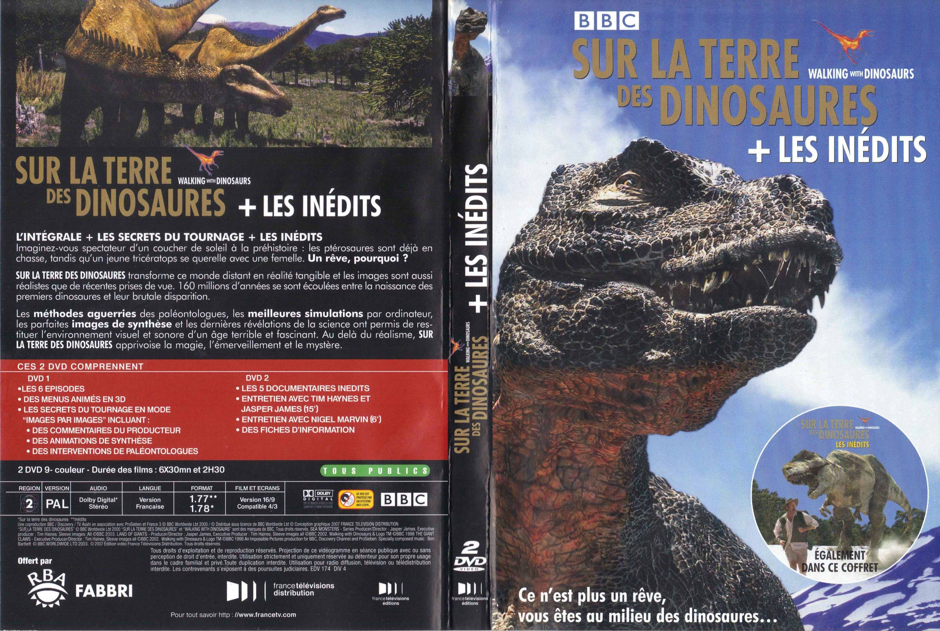 Jaquette DVD Sur la terre des dinosaures + Les indits