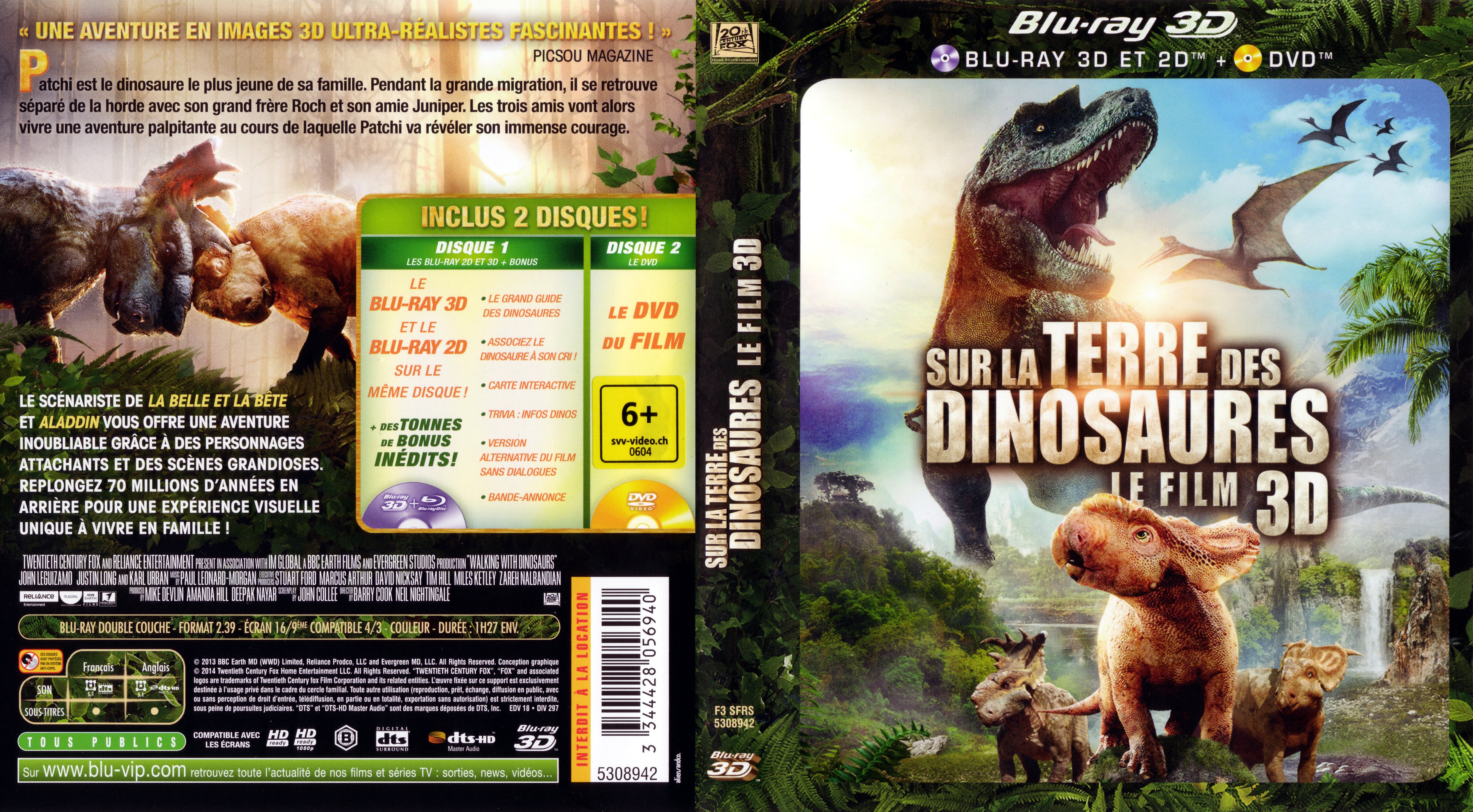 Jaquette DVD Sur la terre des dinosaures 3D (2013) (BLU-RAY)