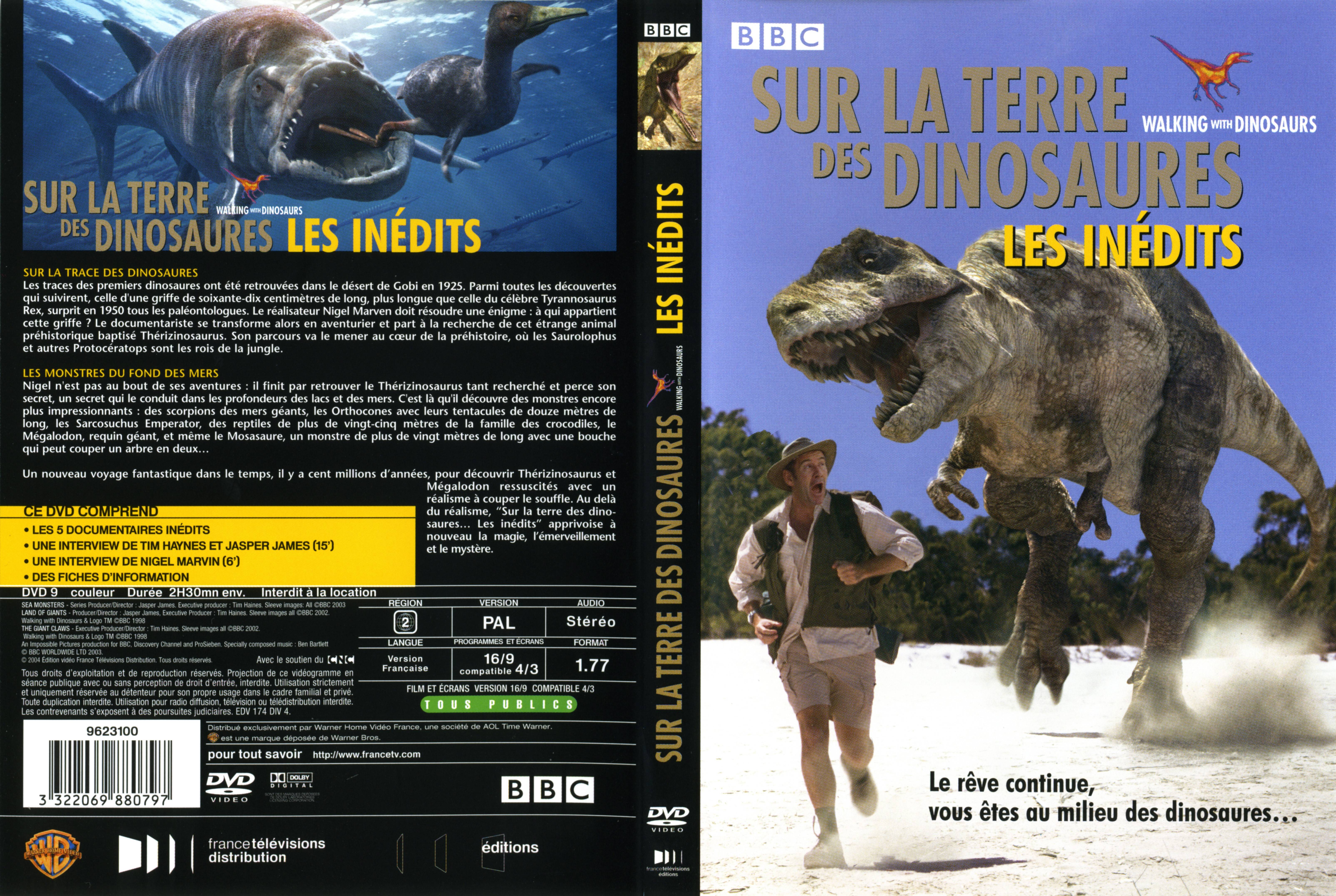 Jaquette DVD Sur la terre des dinosaures les inedits