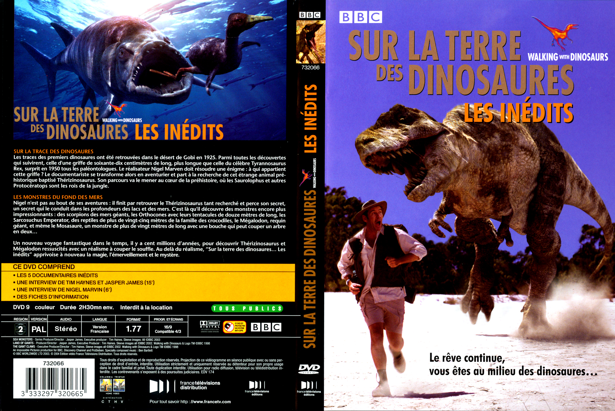 Jaquette DVD Sur la terre des dinosaures les indits v2