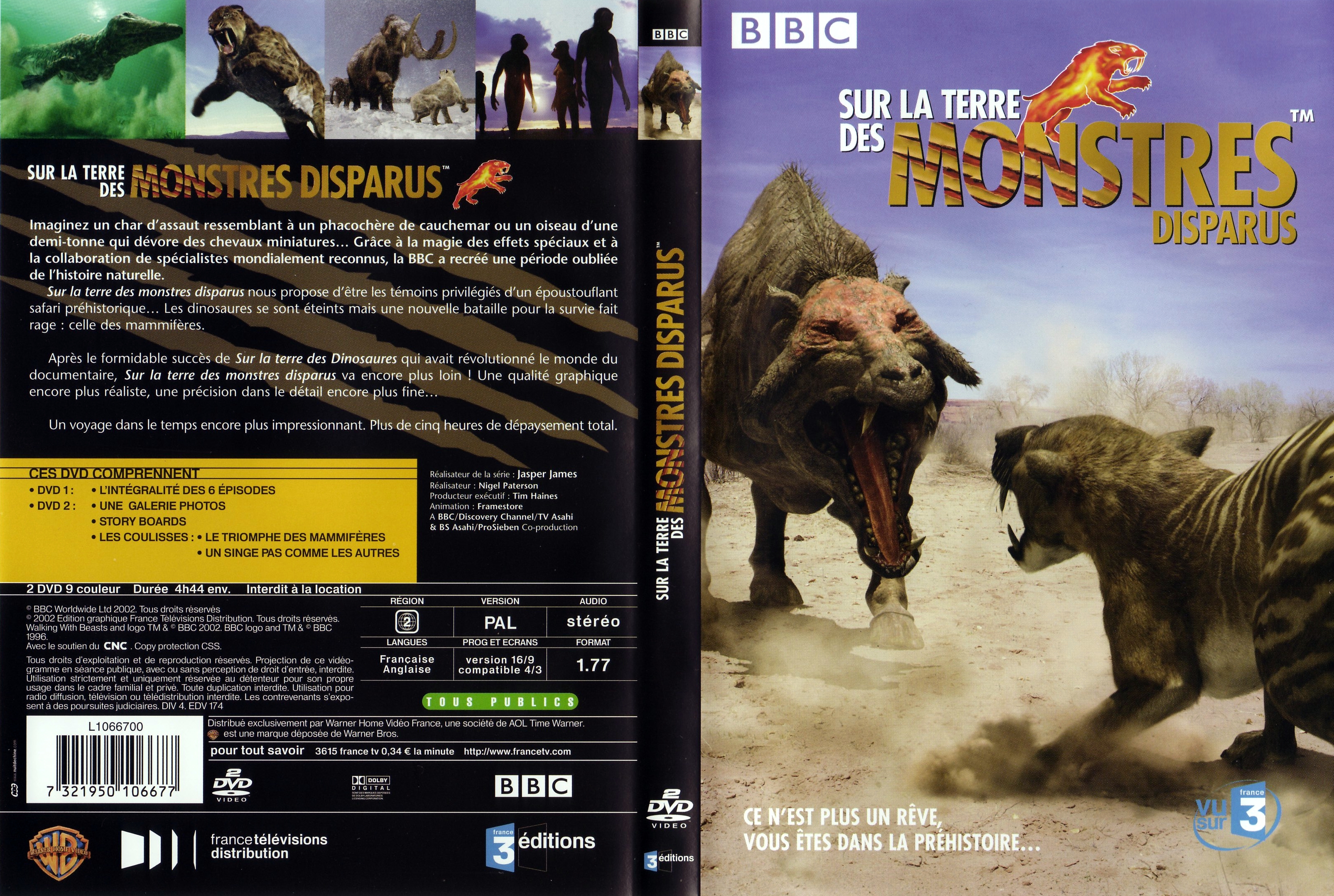 Jaquette DVD Sur la terre des monstres disparus
