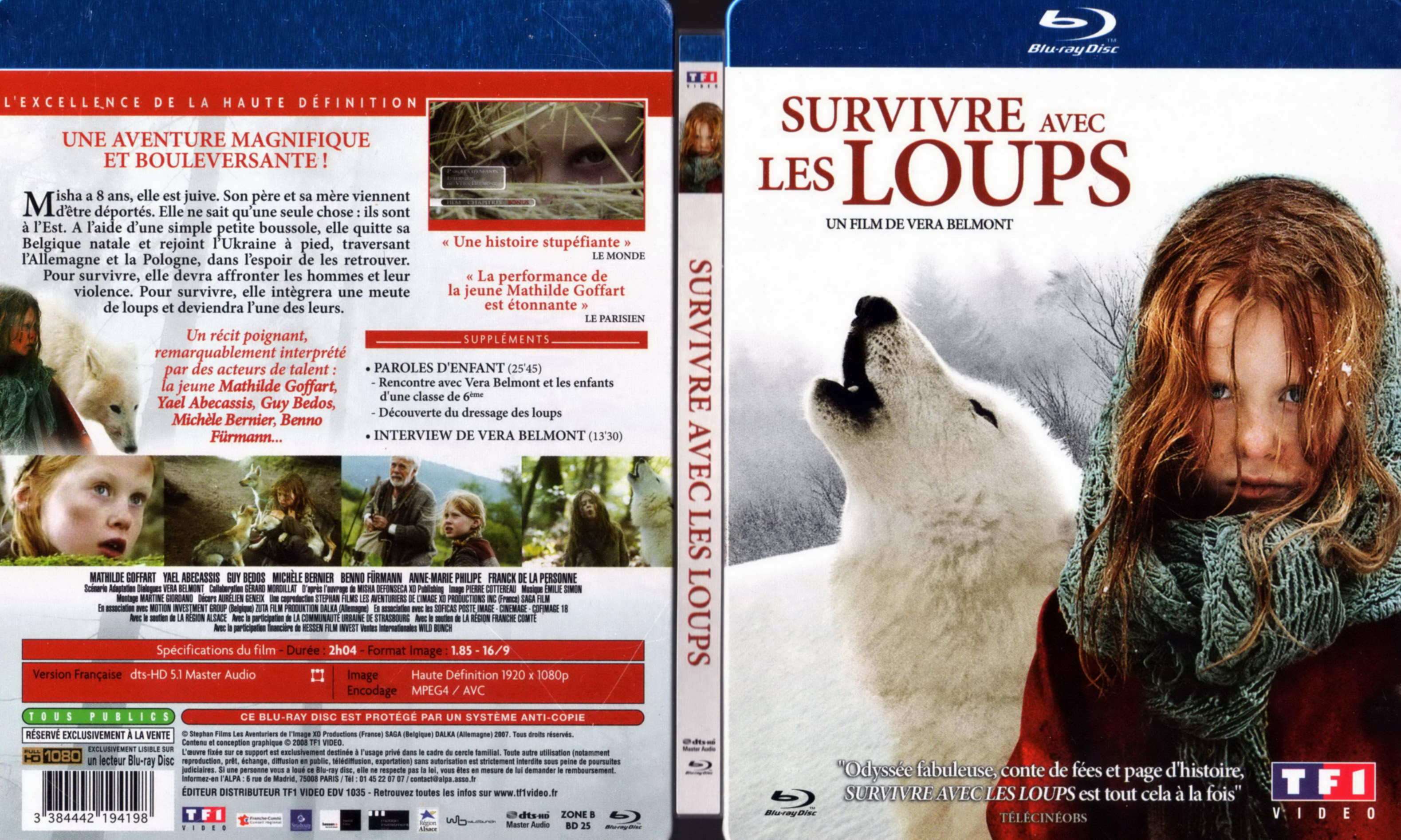 Jaquette DVD Survivre avec les loups (BLU-RAY) v2