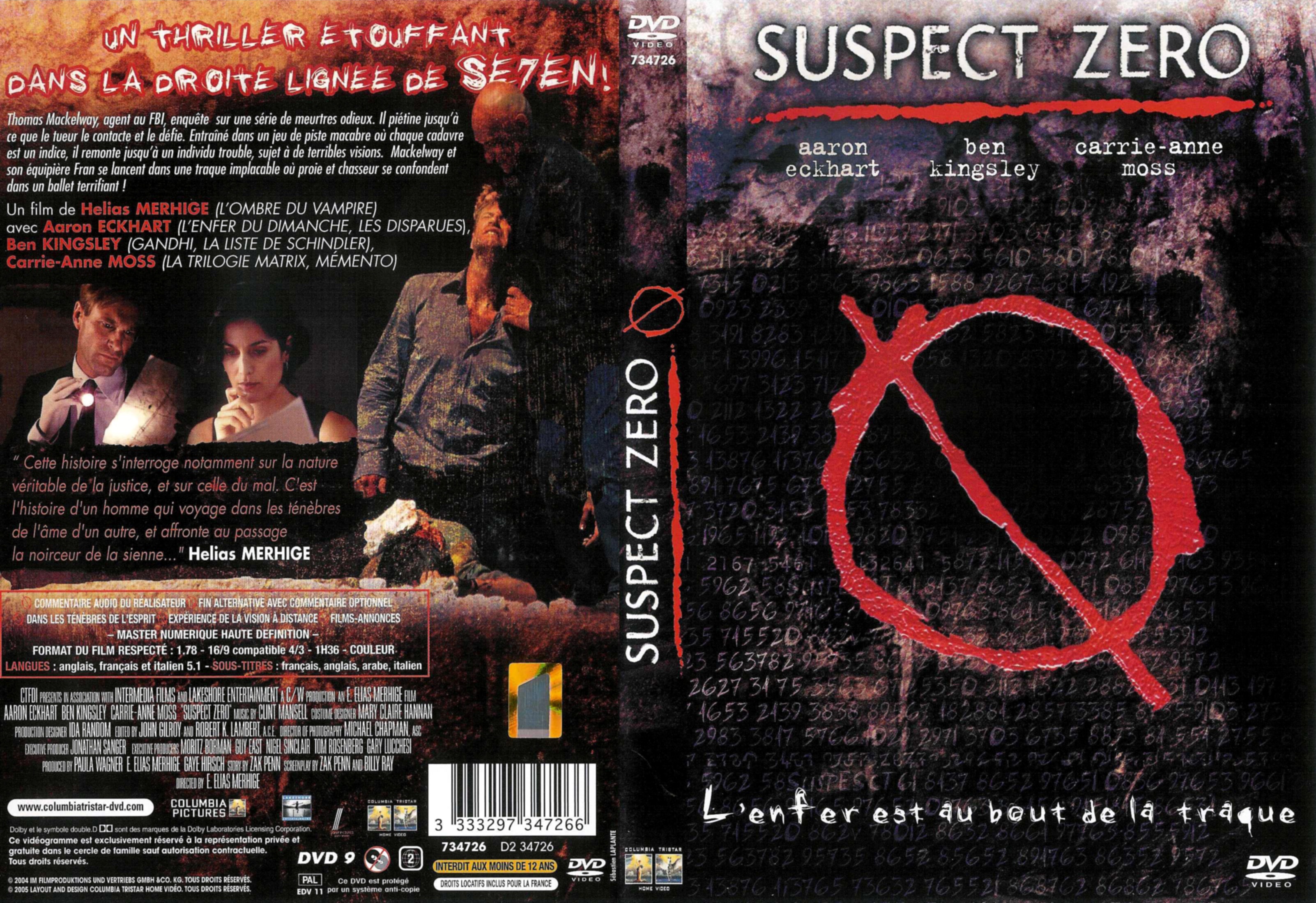 Jaquette DVD Suspect zero