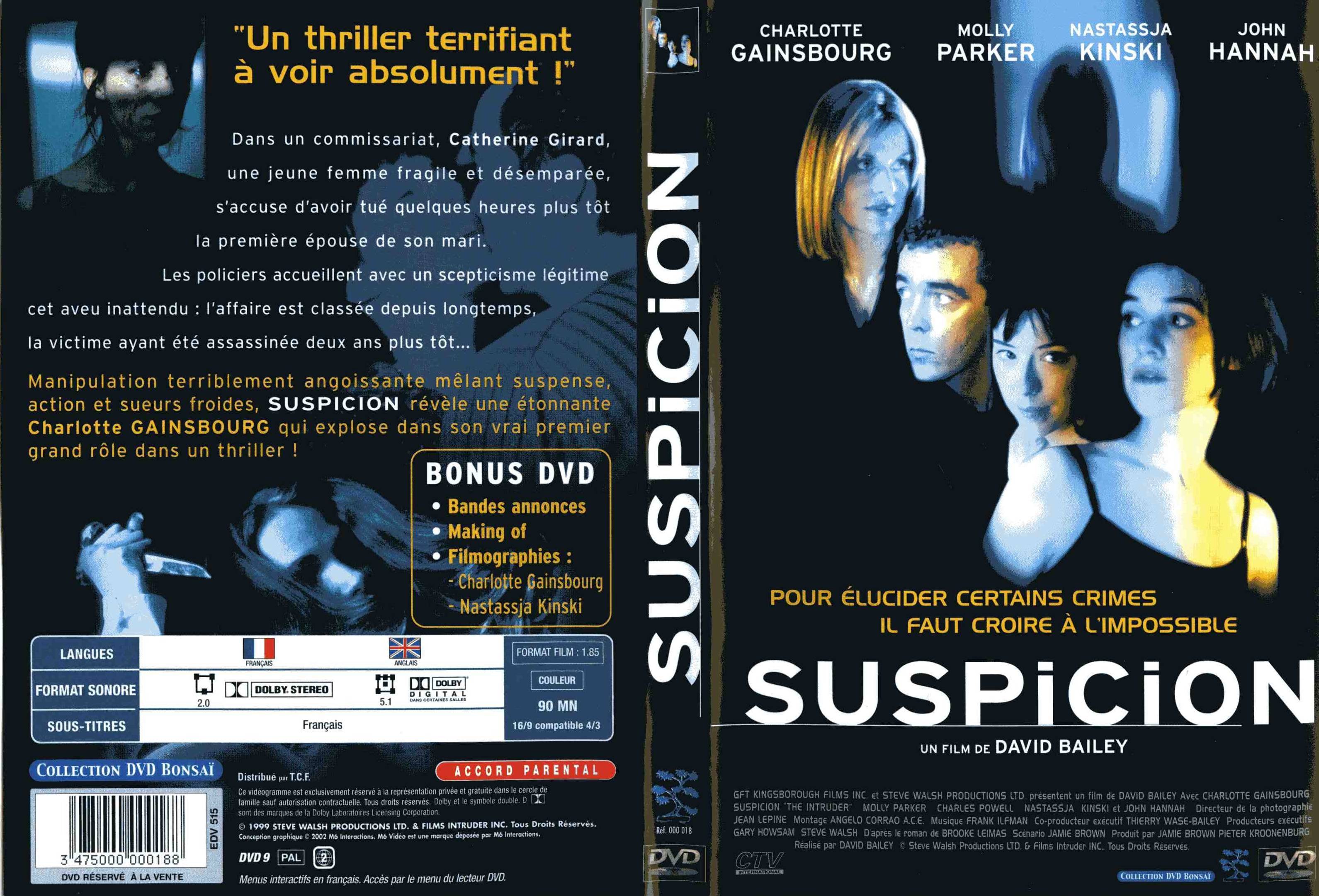 Jaquette DVD Suspicion (de David Bailey)