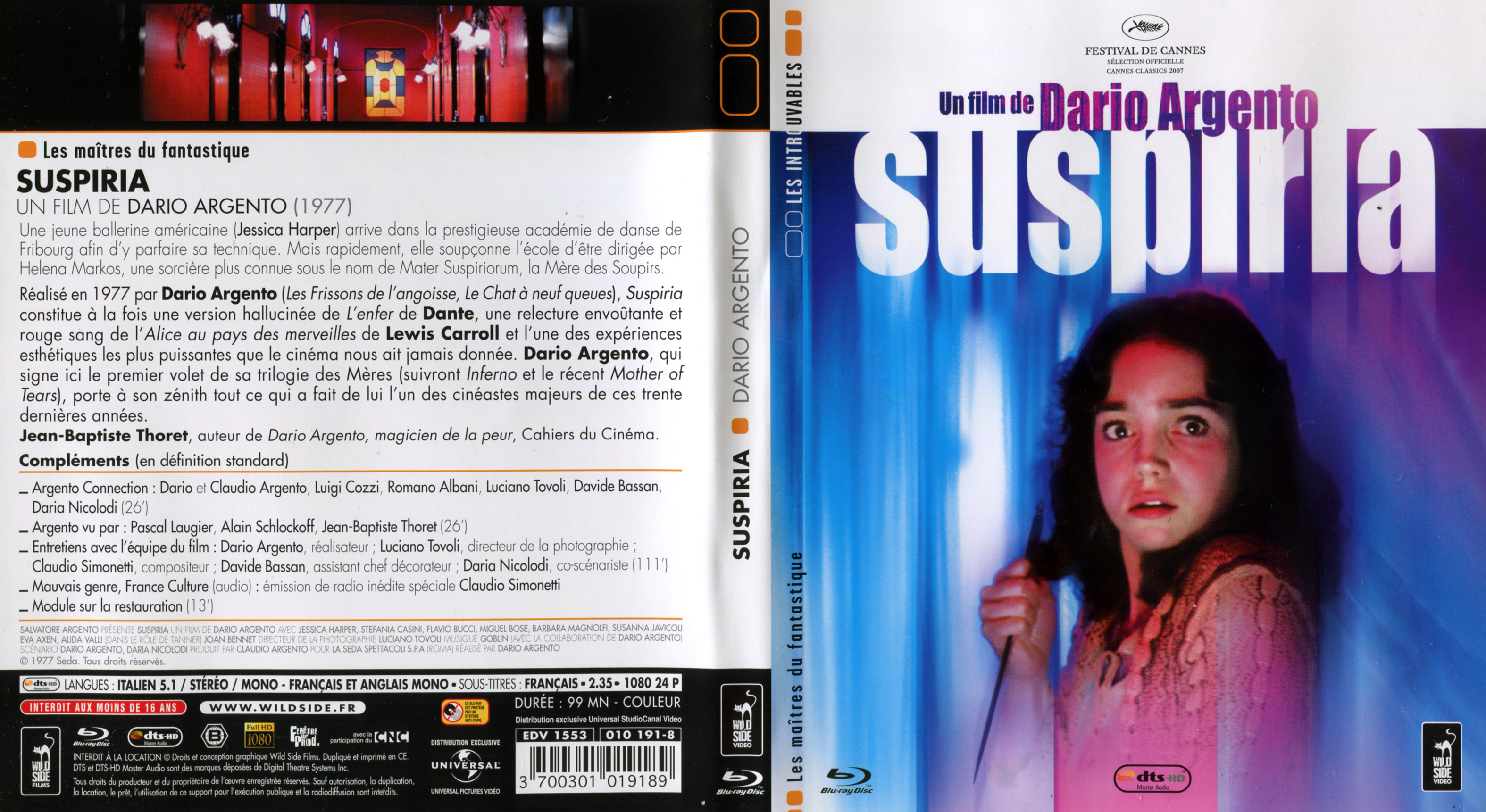 Jaquette DVD Suspiria (BLU-RAY)