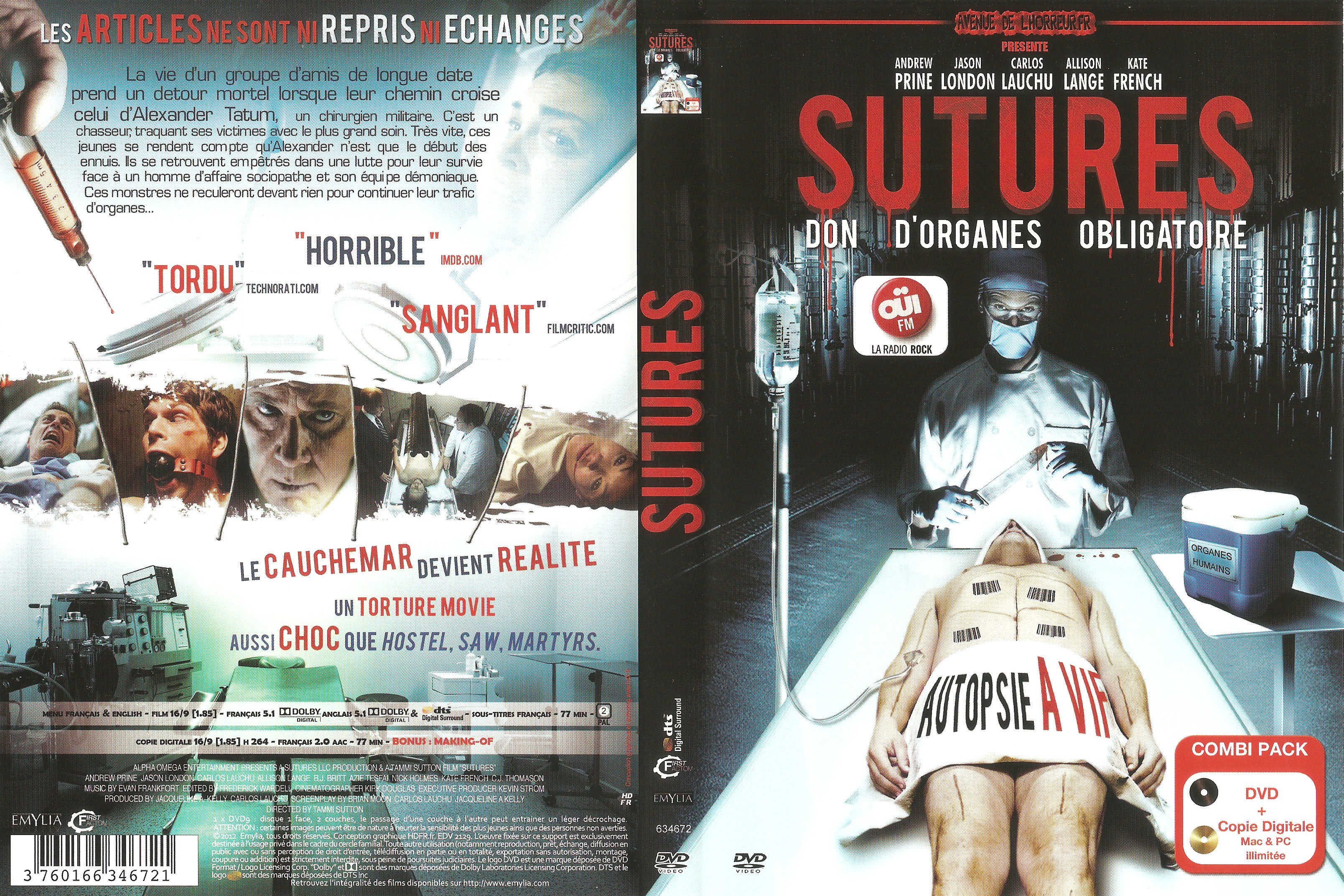 Jaquette DVD Sutures
