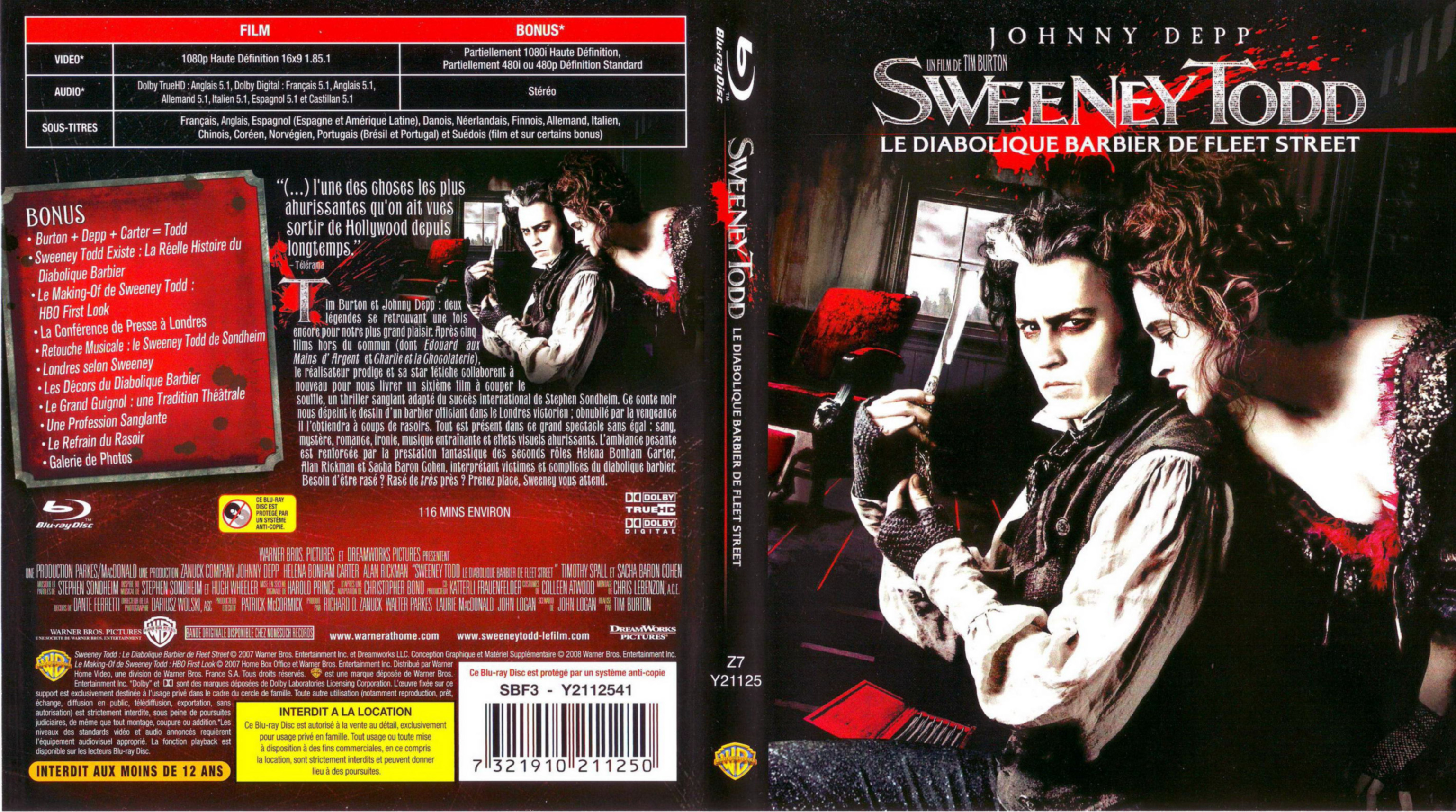 Jaquette DVD Sweeney Todd (BLU-RAY)