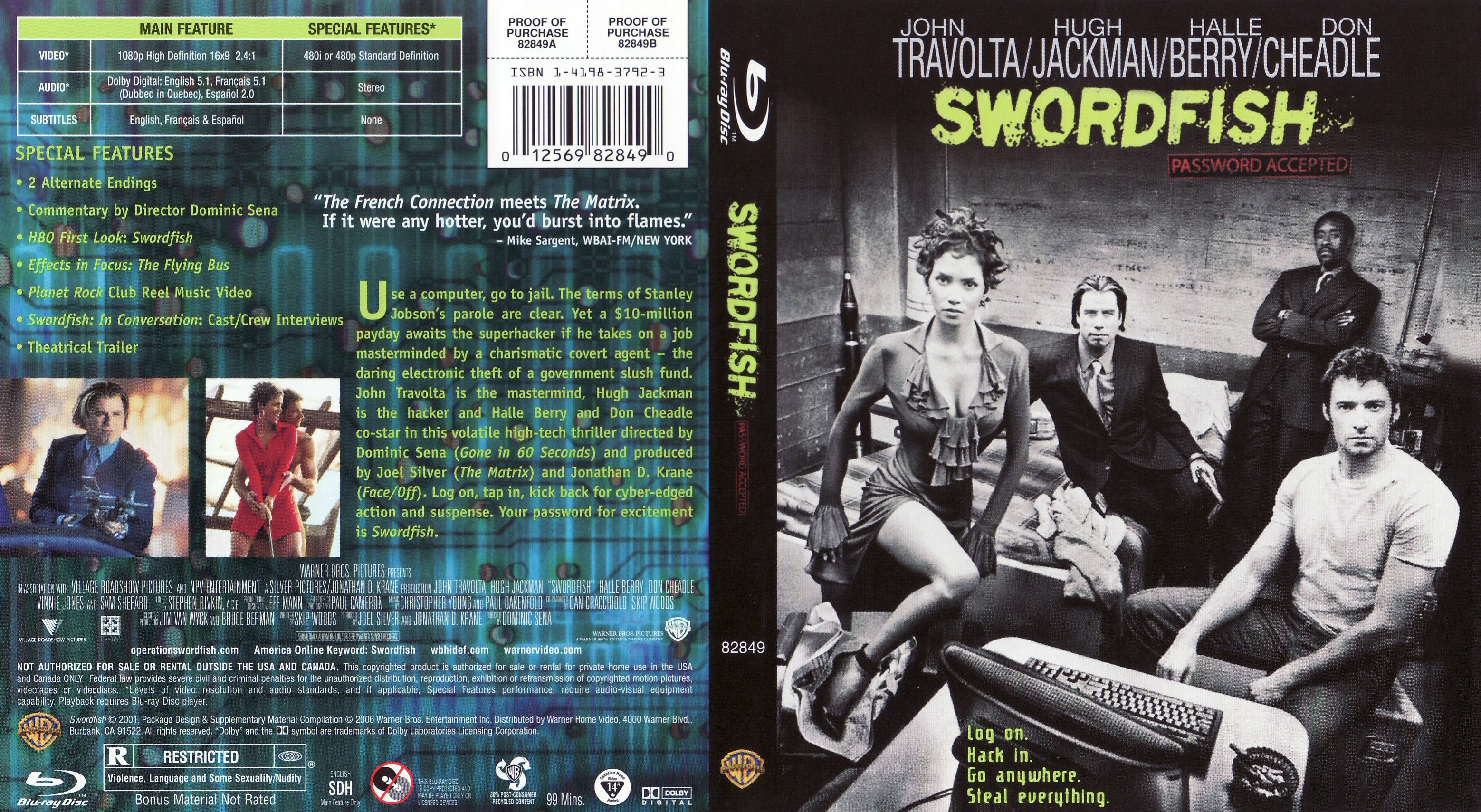 Jaquette DVD Swordfish - Opration Espadon (Canadienne) (BLU-RAY)