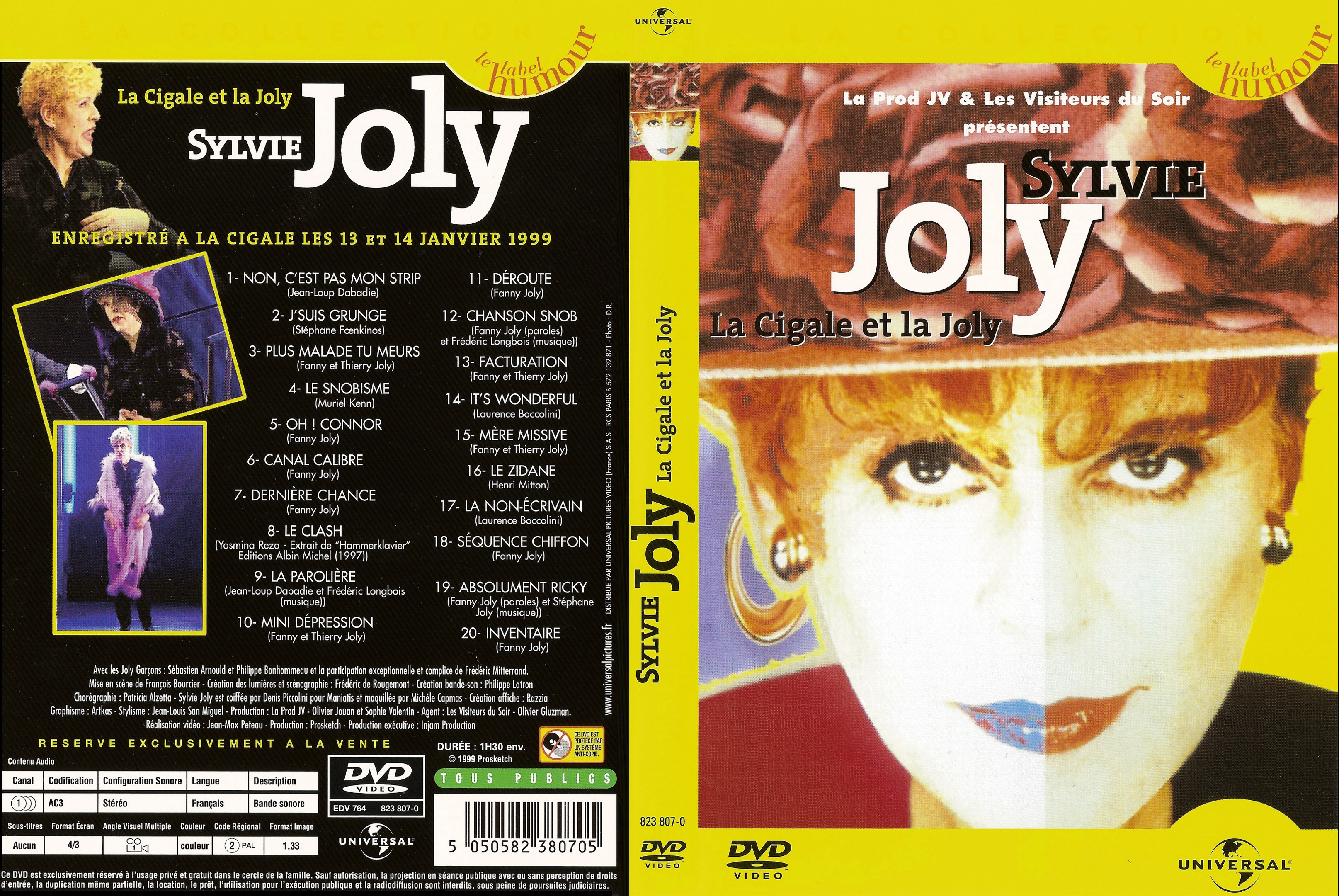Jaquette DVD Sylvie Joly - La cigale et la joly