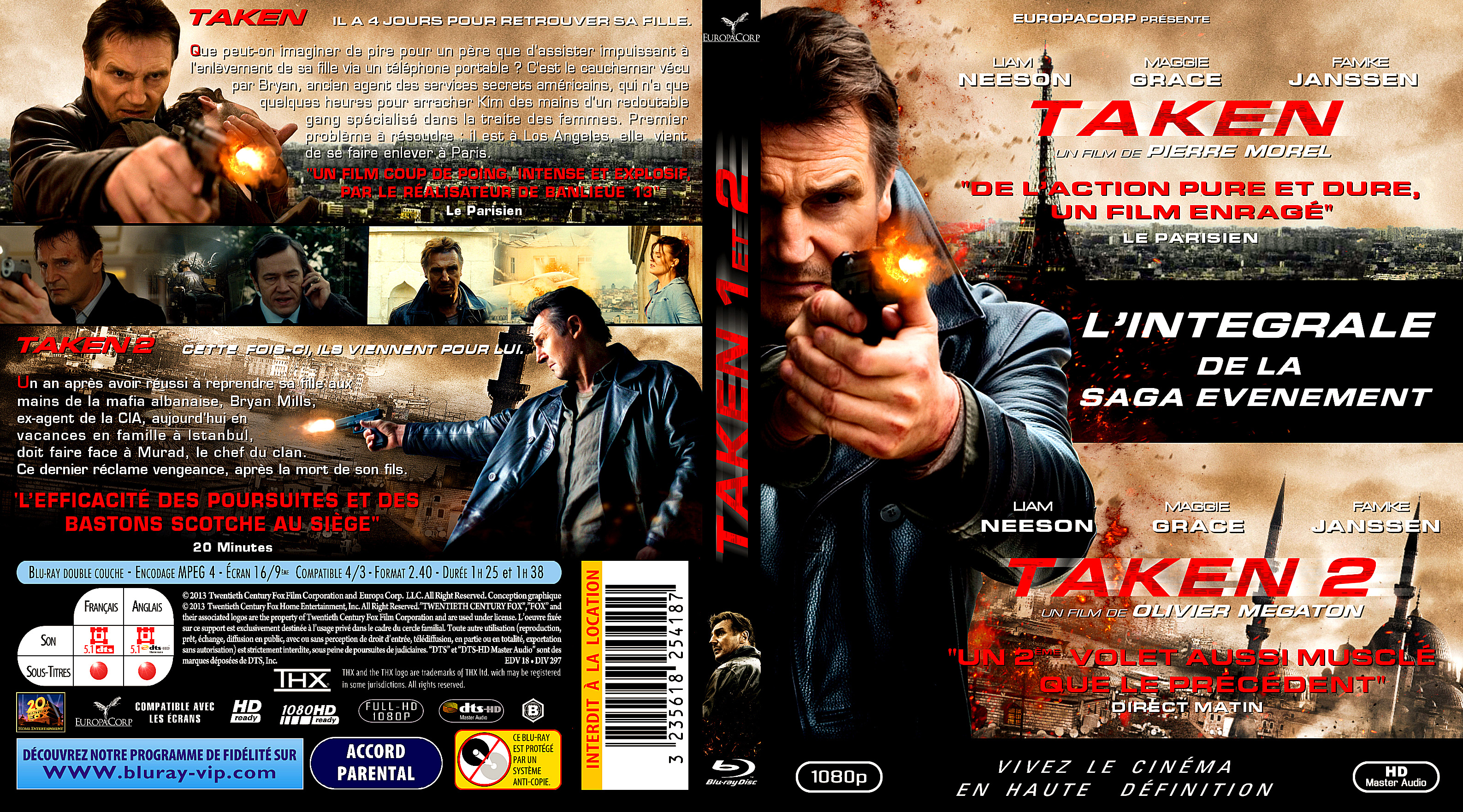 Jaquette DVD Taken 1 et 2 custom (BLU-RAY)