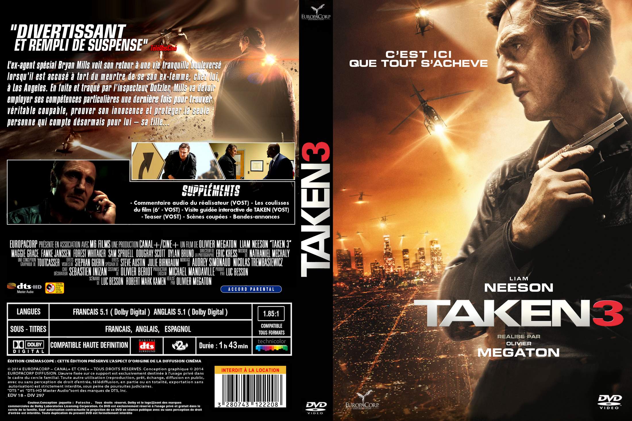 Jaquette DVD Taken 3 custom