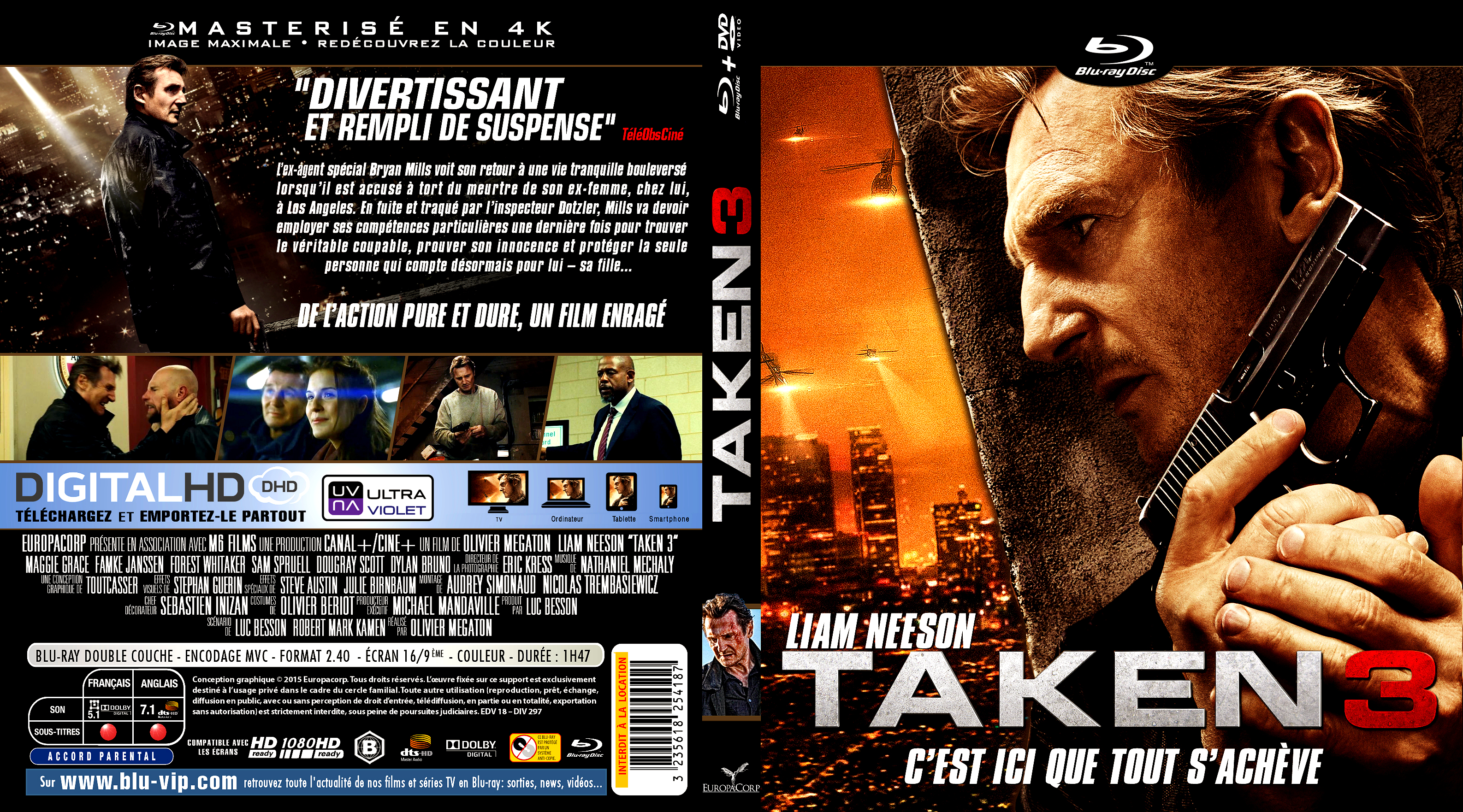 Jaquette DVD Taken 3 custom (BLU-RAY) v2