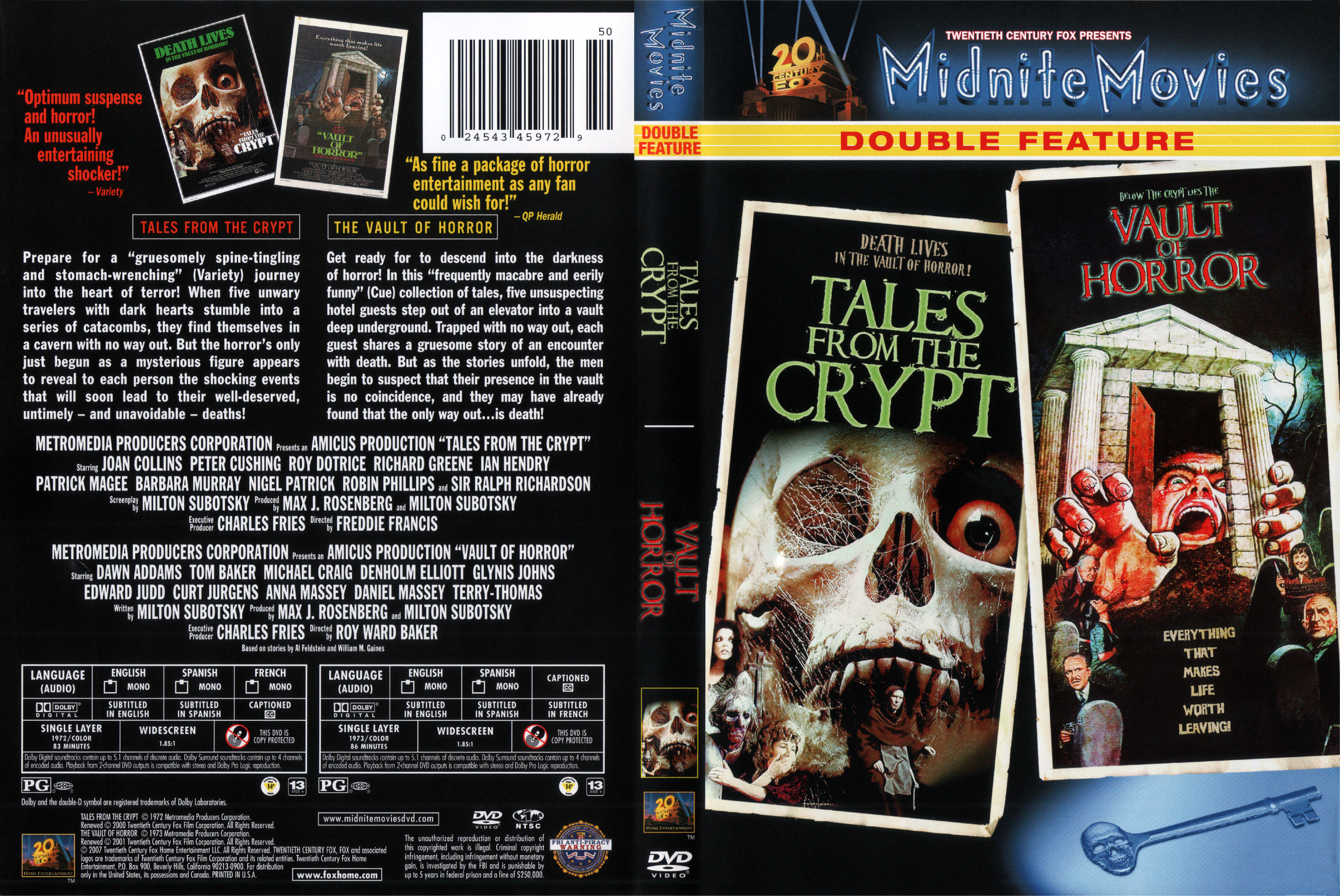 Jaquette DVD Tales from the crypt + Vault of horror Zone 1