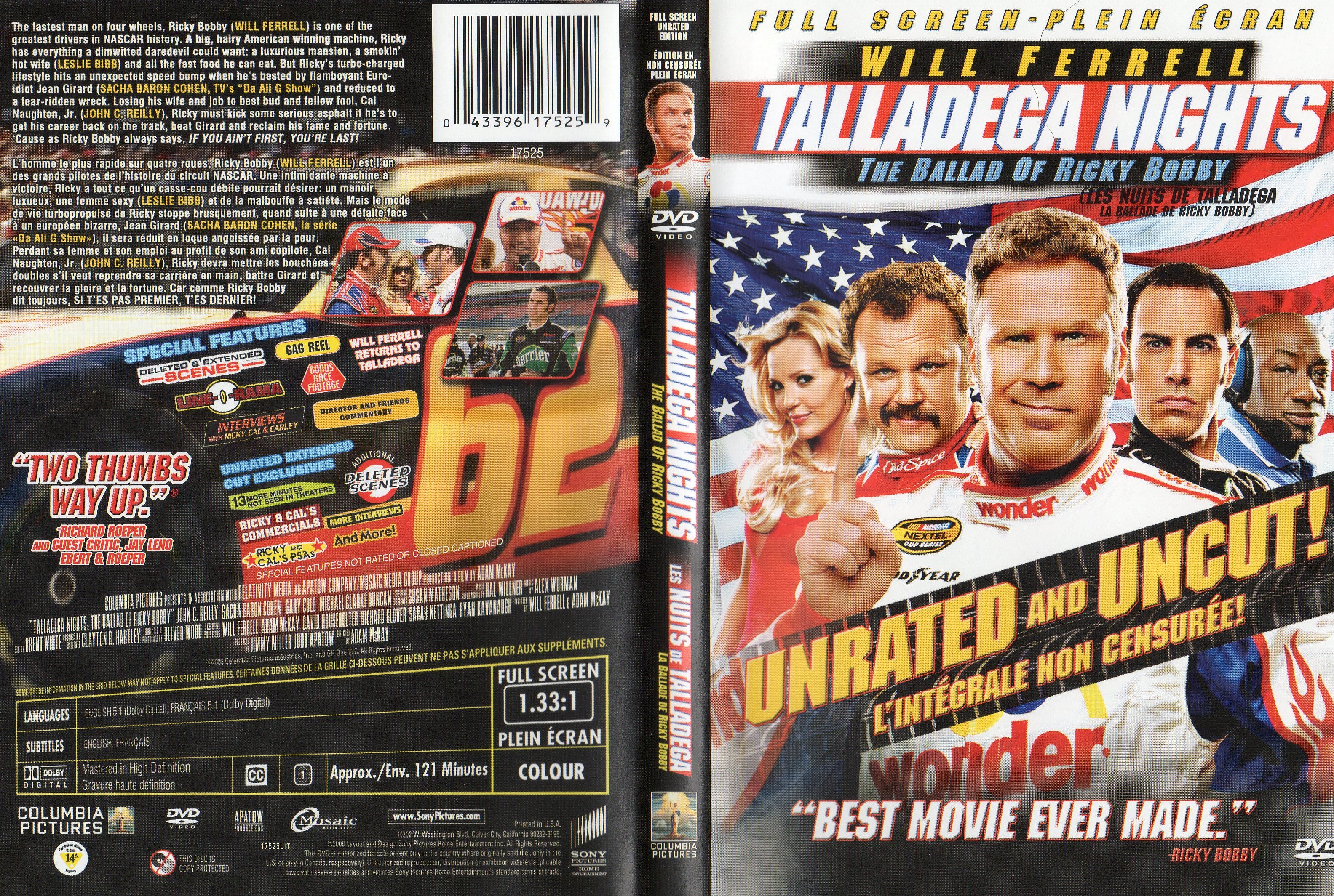 Jaquette DVD Talladega nights - Les nuits de Tallageda