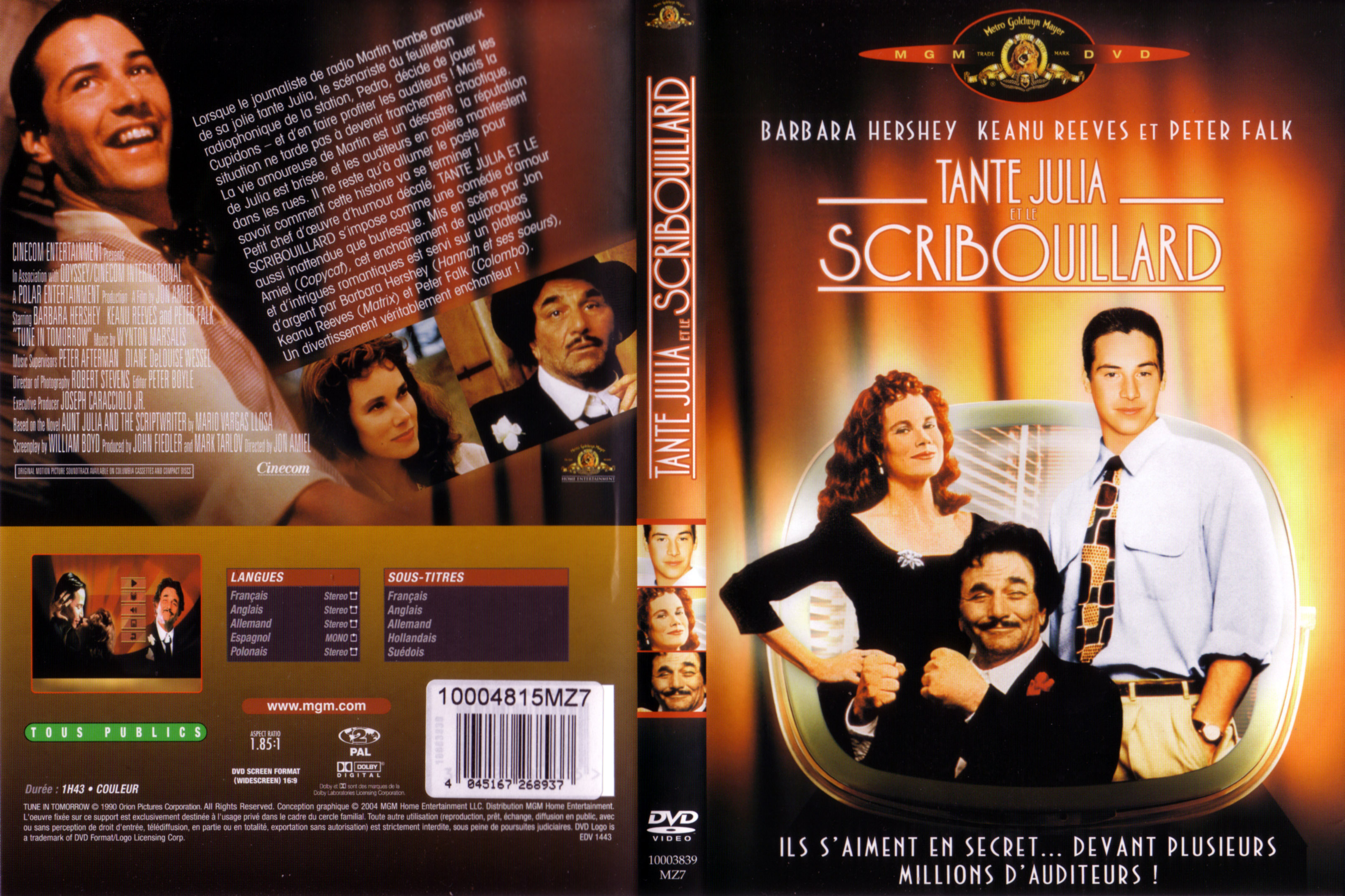 Jaquette DVD Tante Julia et le scribouillard