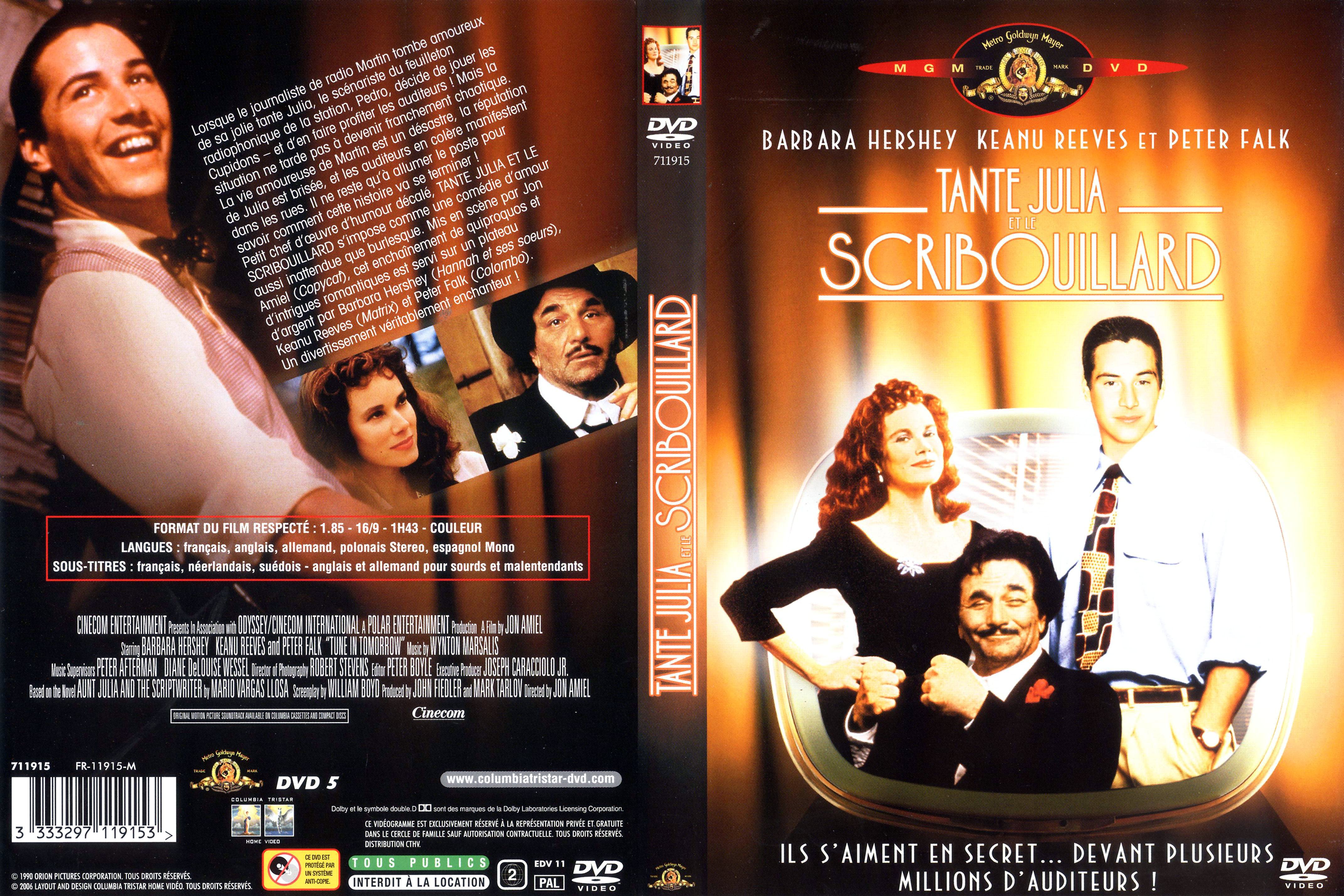 Jaquette DVD Tante Julia et le scribouillard v2