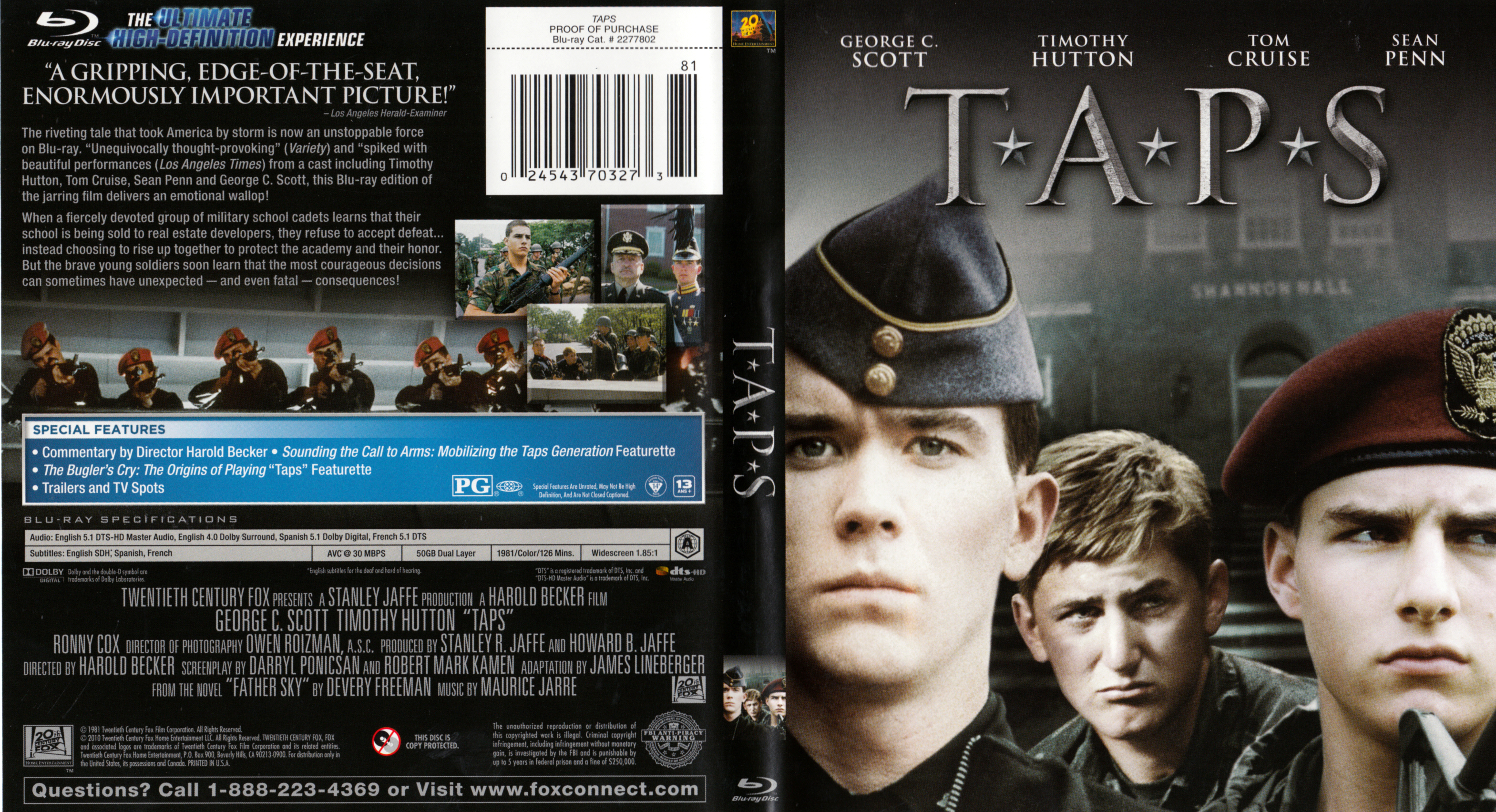 Jaquette DVD Taps Zone 1 (BLU-RAY)