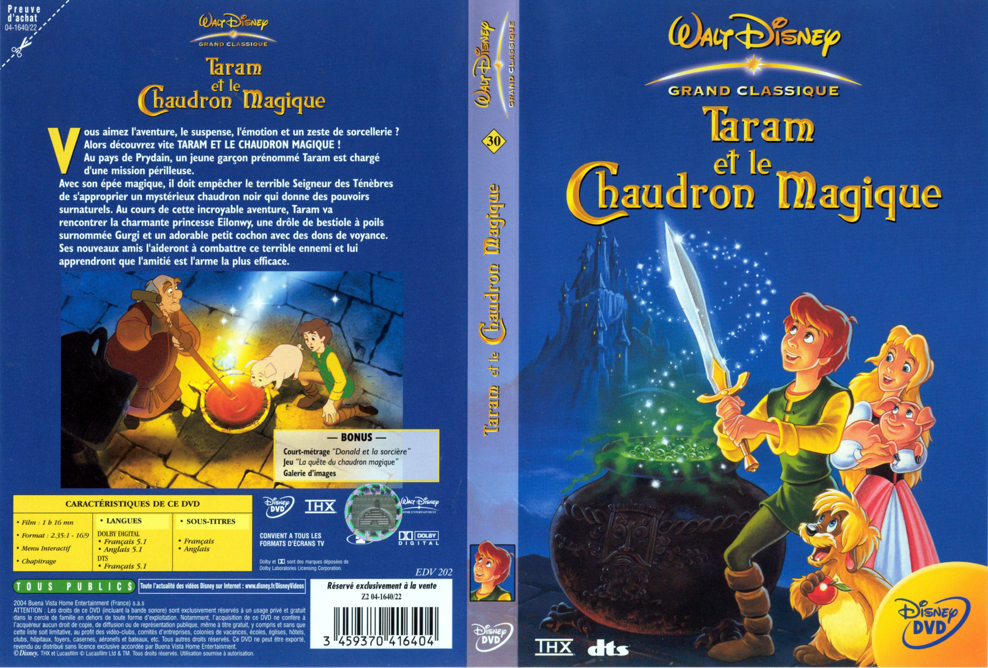 Jaquette DVD Taram et le chaudron magique