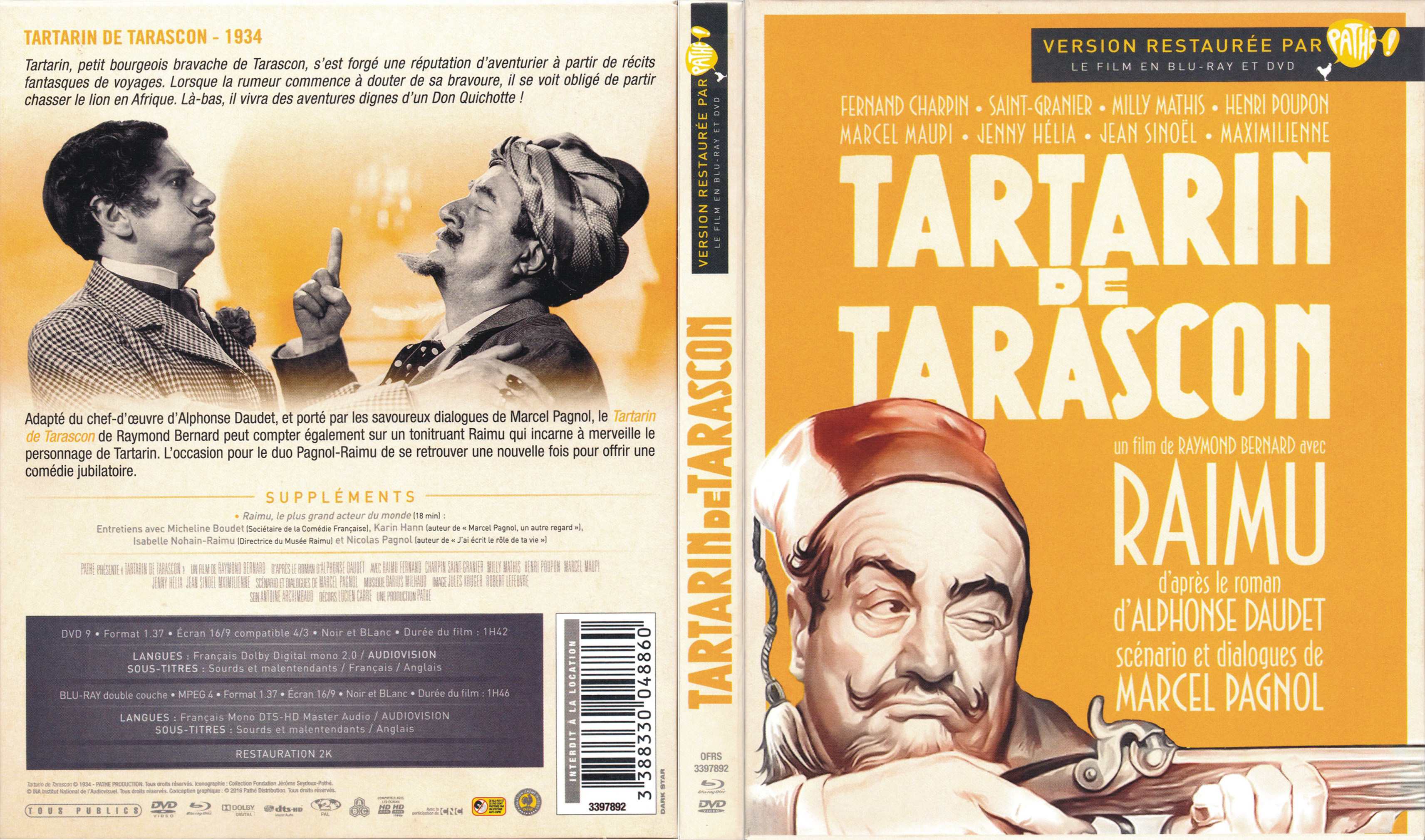 Jaquette DVD Tartarin de Tarascon (1934) (BLU-RAY)