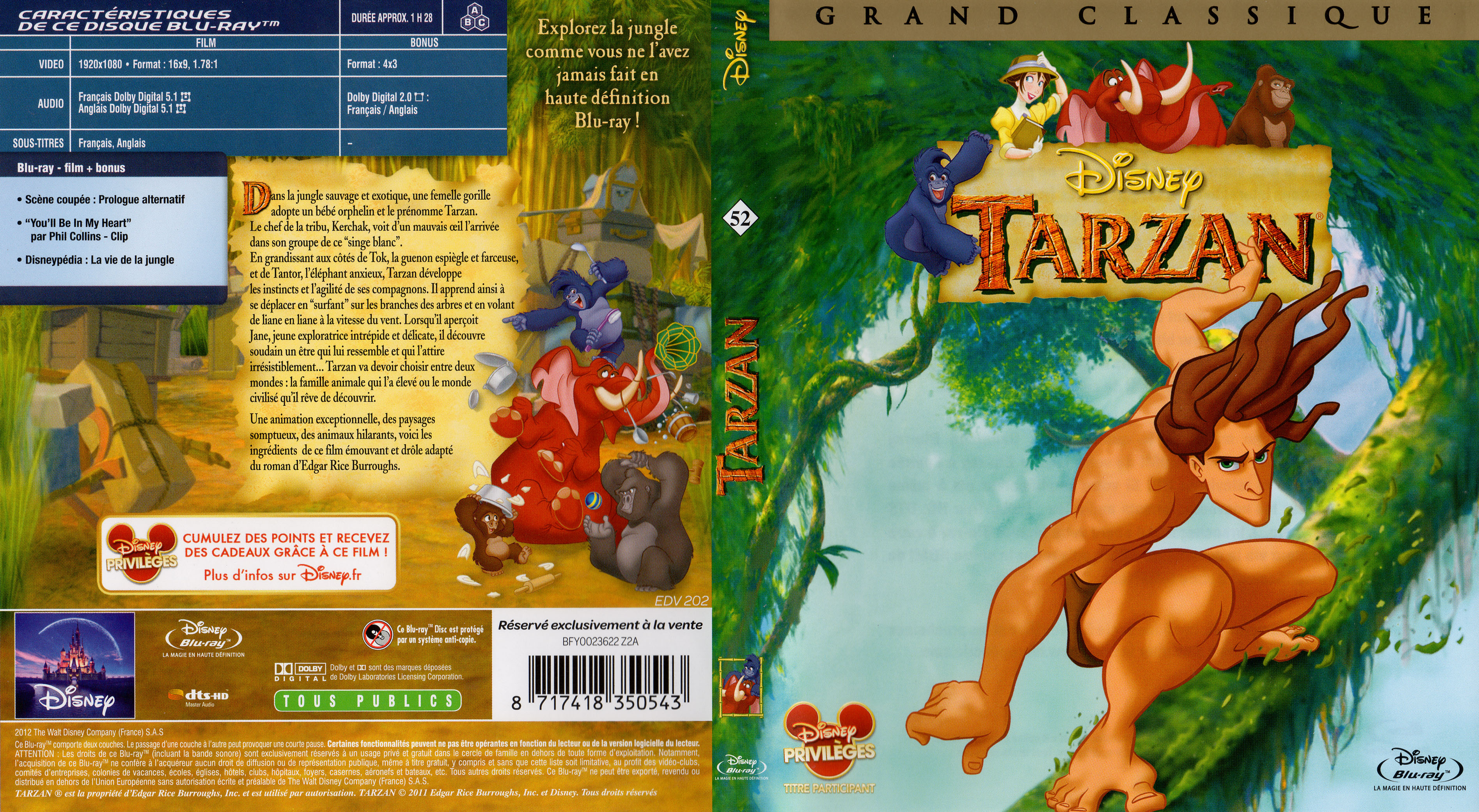 Jaquette DVD Tarzan (BLU-RAY)
