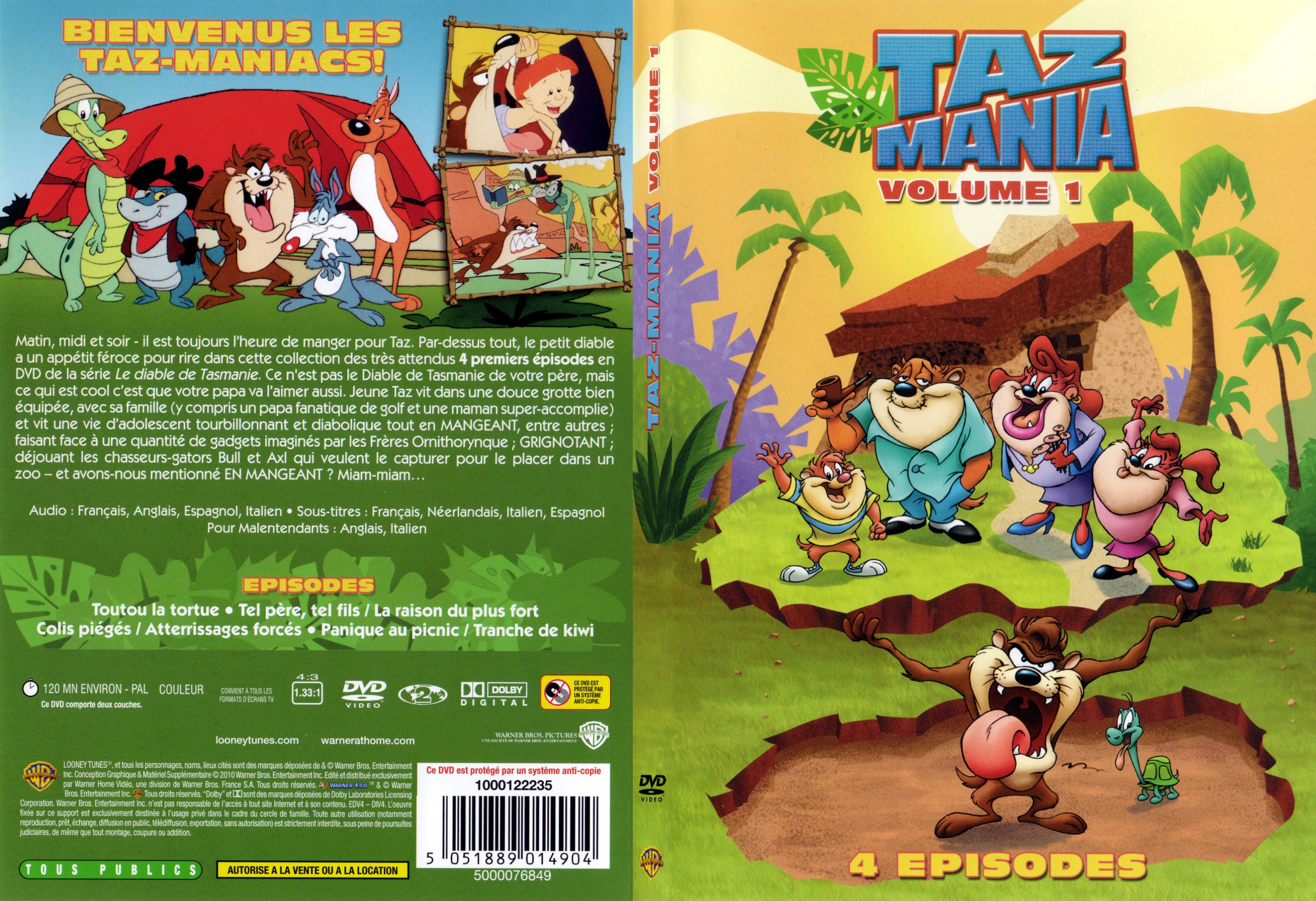 Jaquette DVD Taz mania vol 1 - SLIM