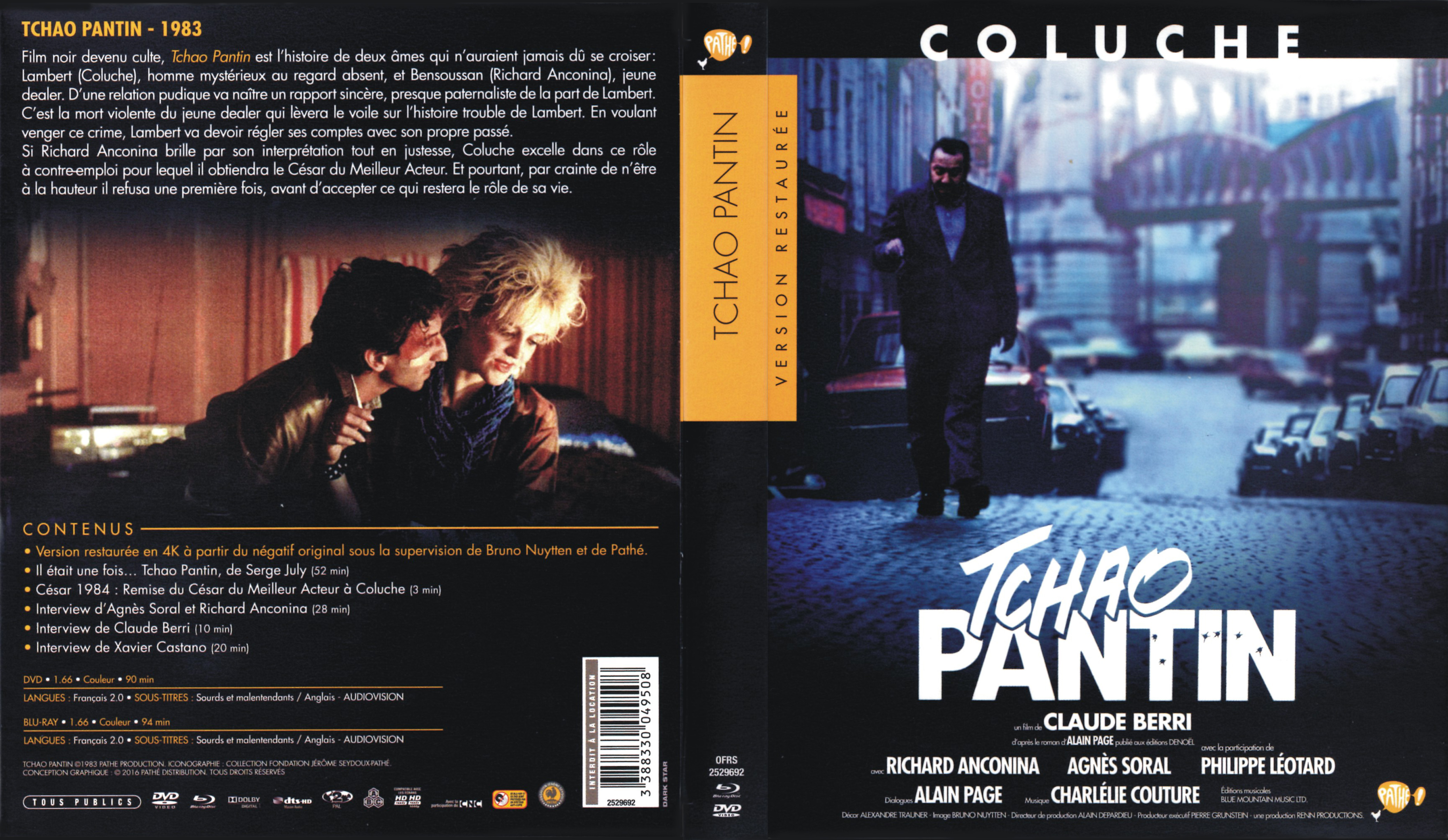 Jaquette DVD Tchao Pantin (BLU-RAY)