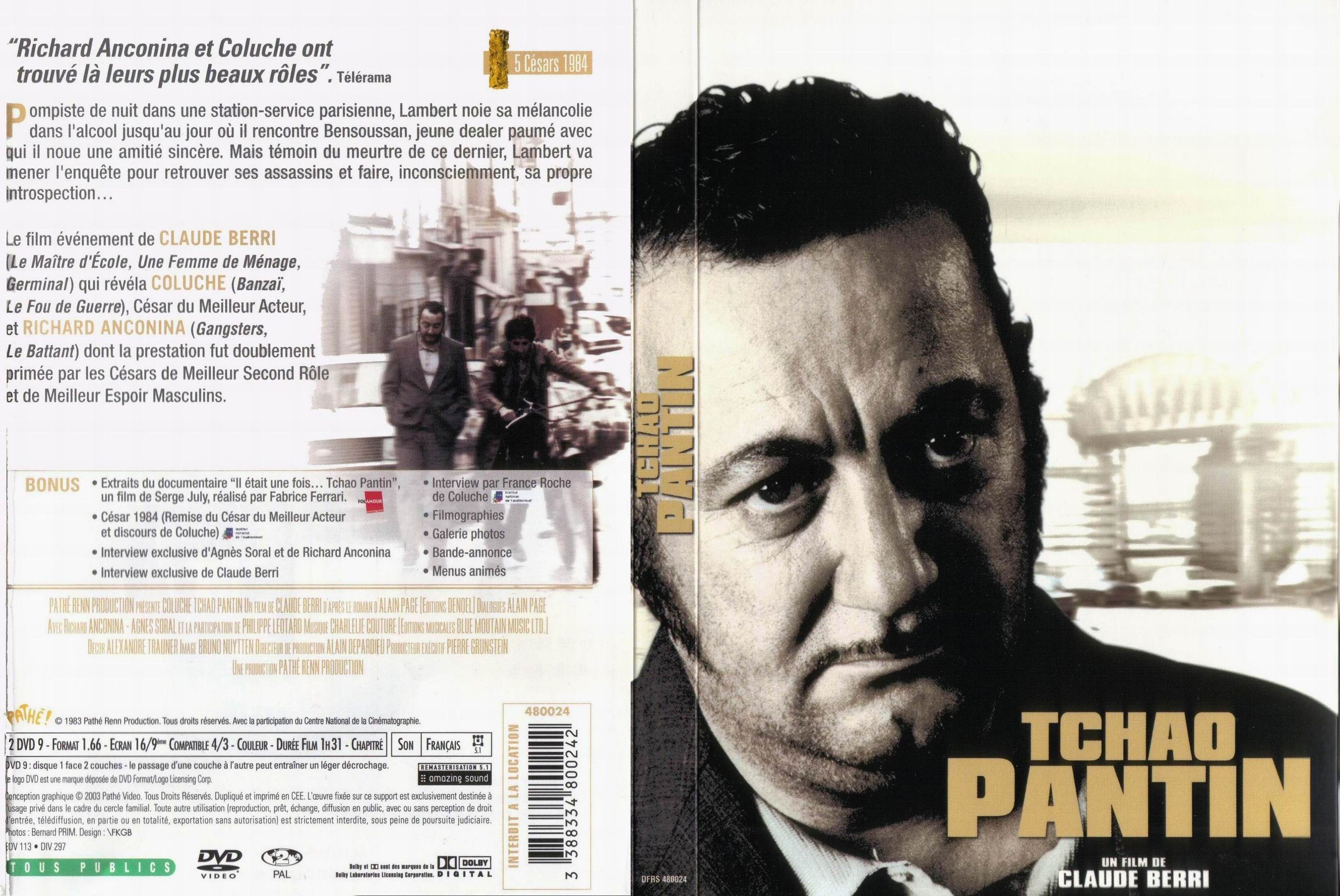 Jaquette DVD Tchao pantin v2