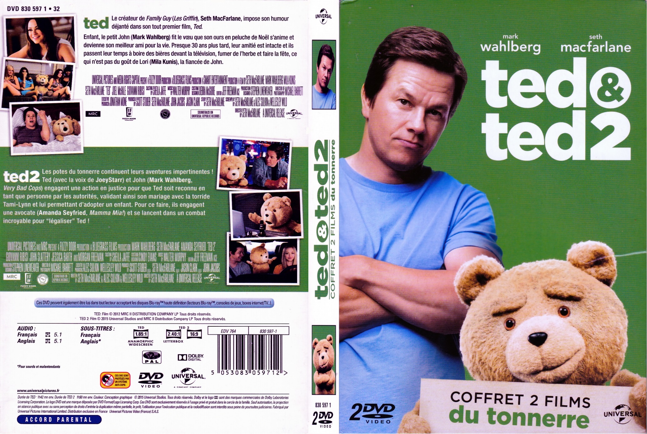 Jaquette DVD Ted & Ted 2 COFFRET