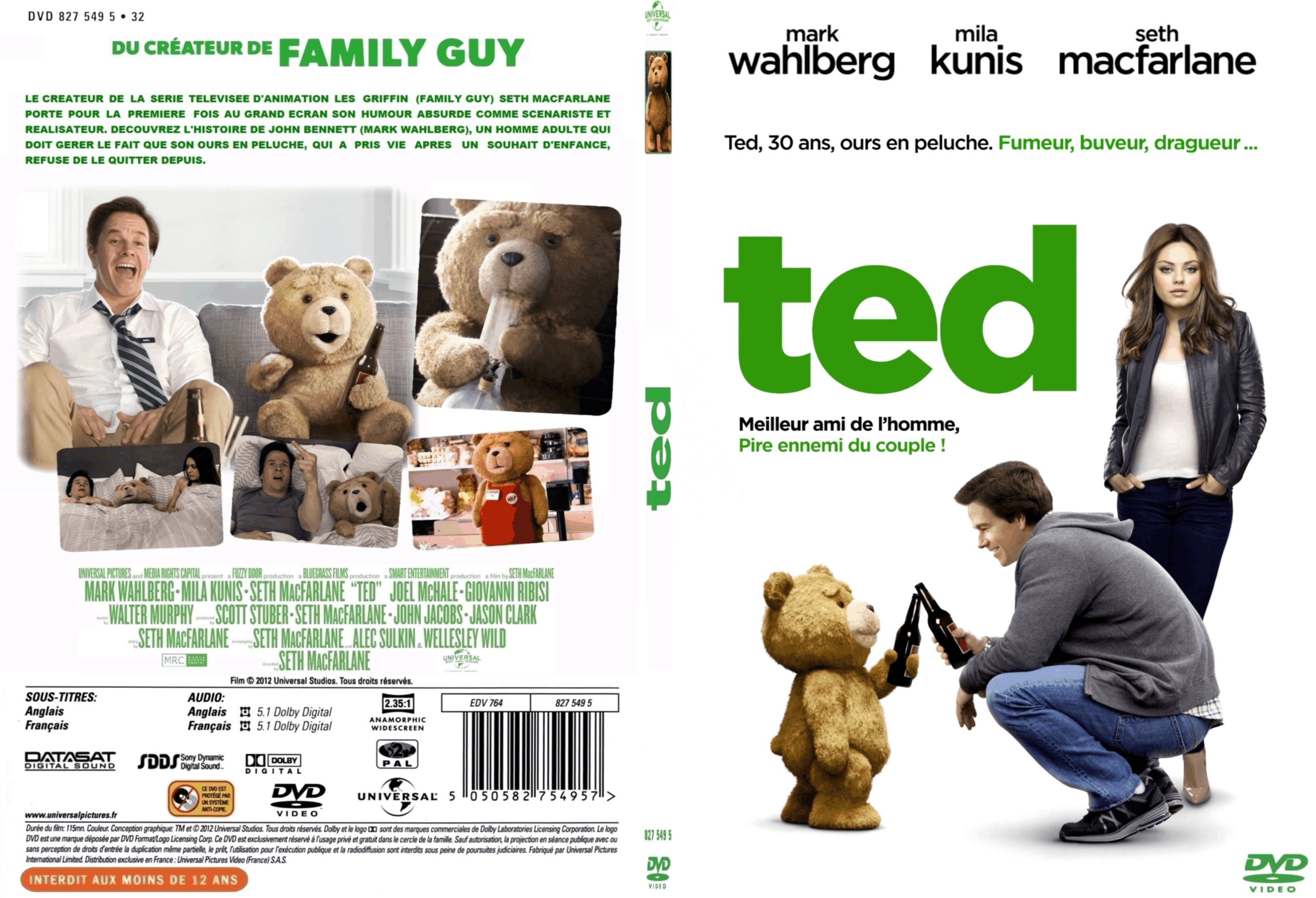 Jaquette DVD Ted custom - SLIM