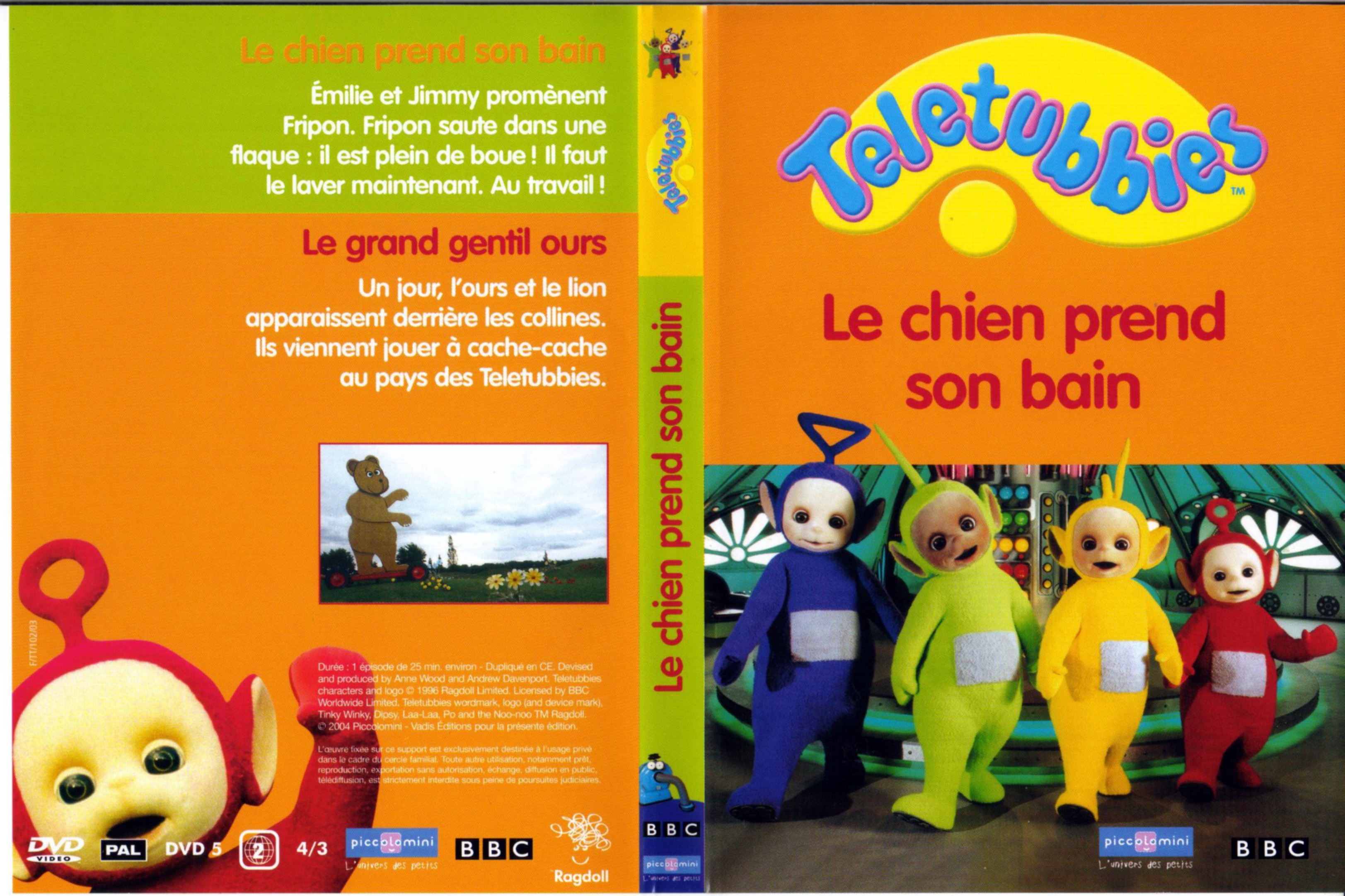 Jaquette DVD Teletubbies le chien prend son bain