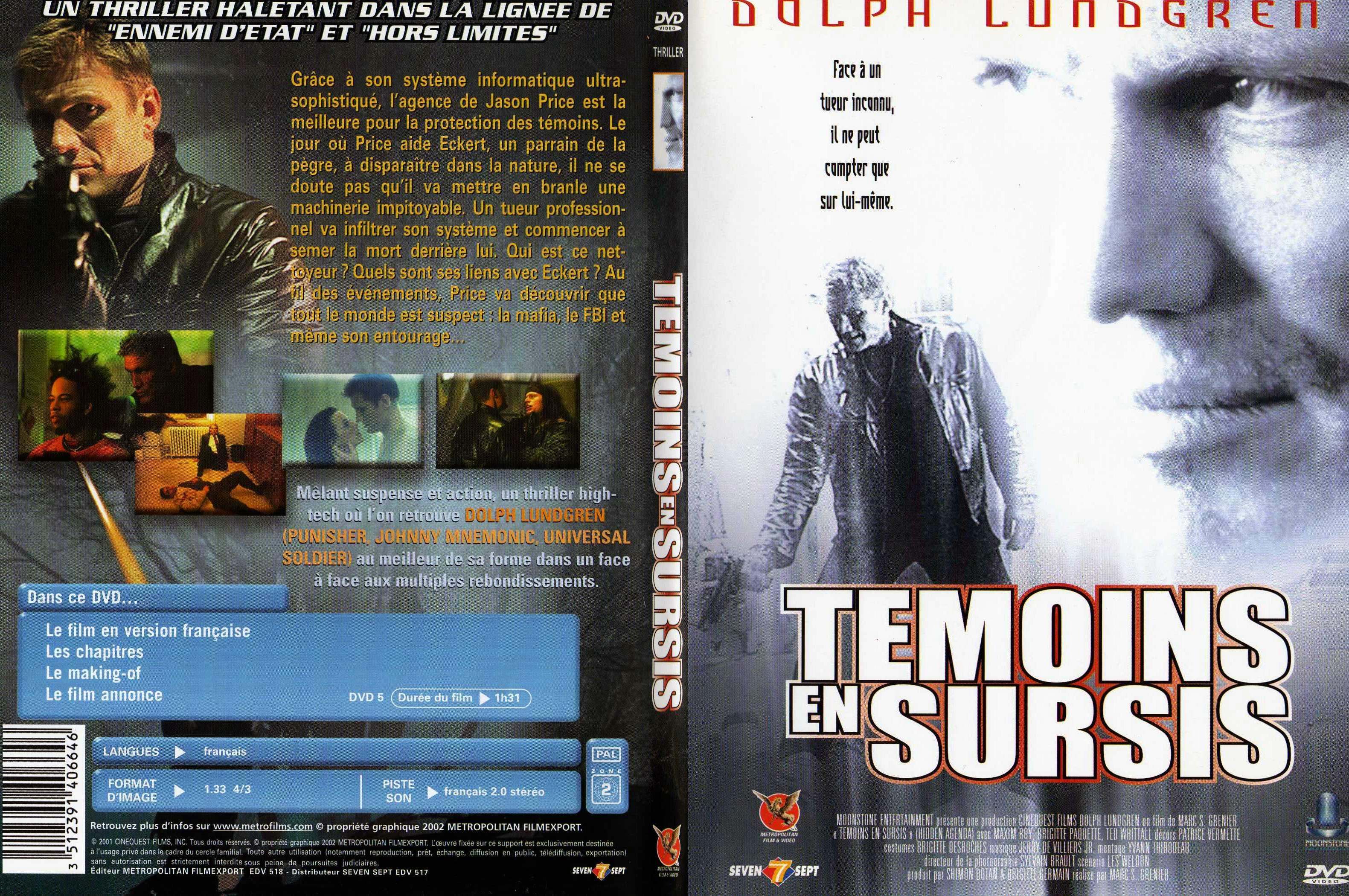 Jaquette DVD Temoins en sursis - SLIM