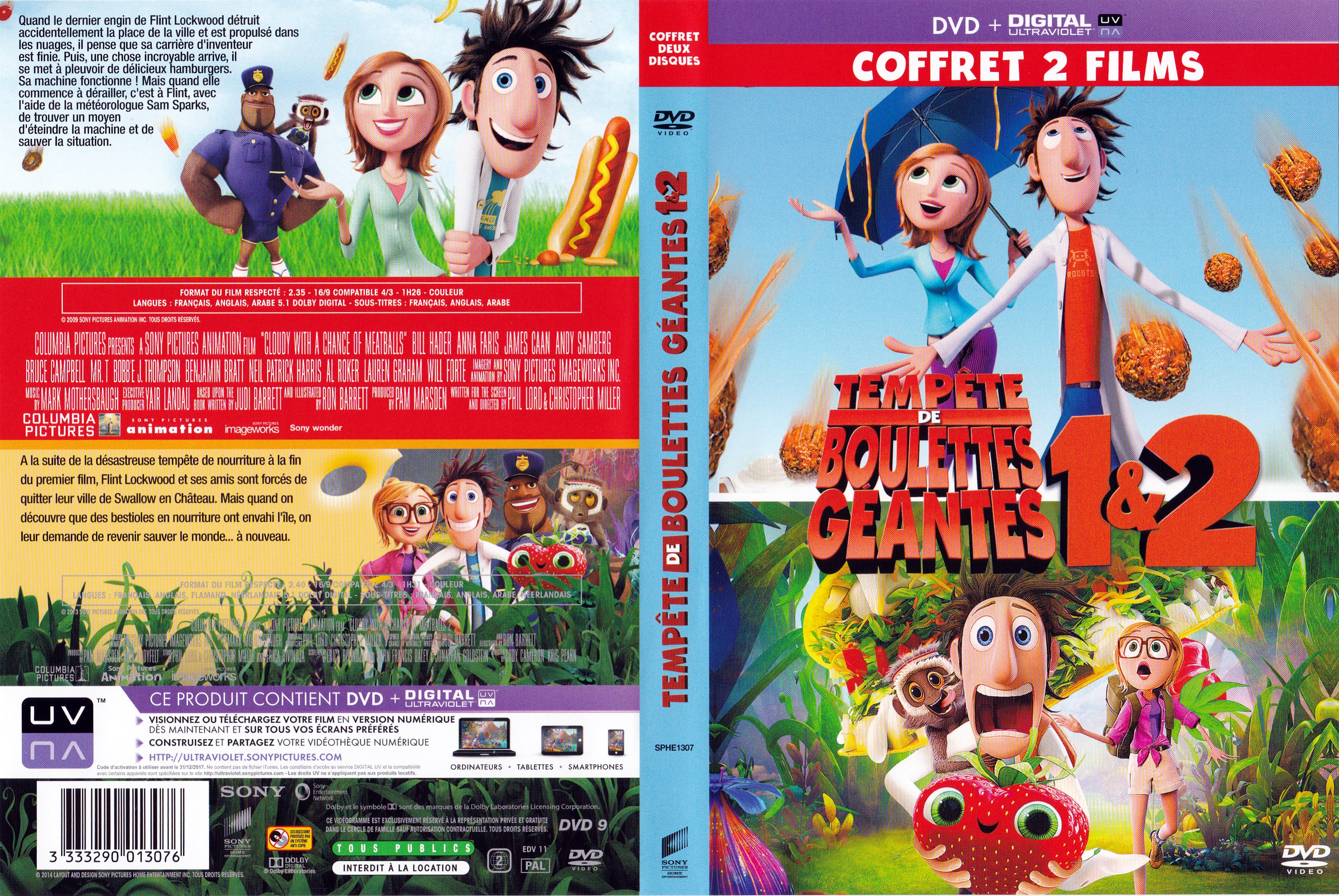 Jaquette DVD Tempte de boulettes gantes 1 & 2