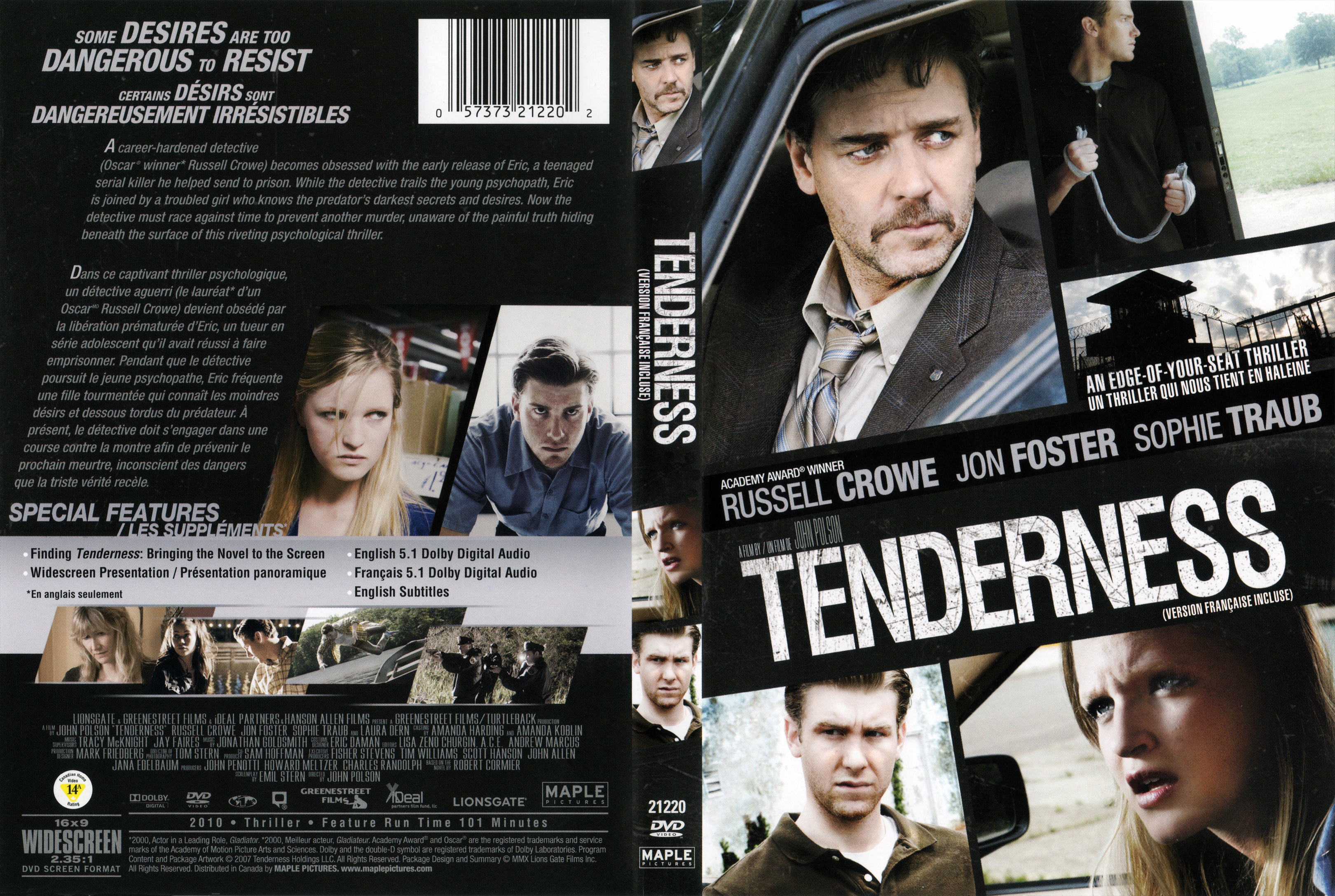 Jaquette DVD Tenderness (Canadienne)