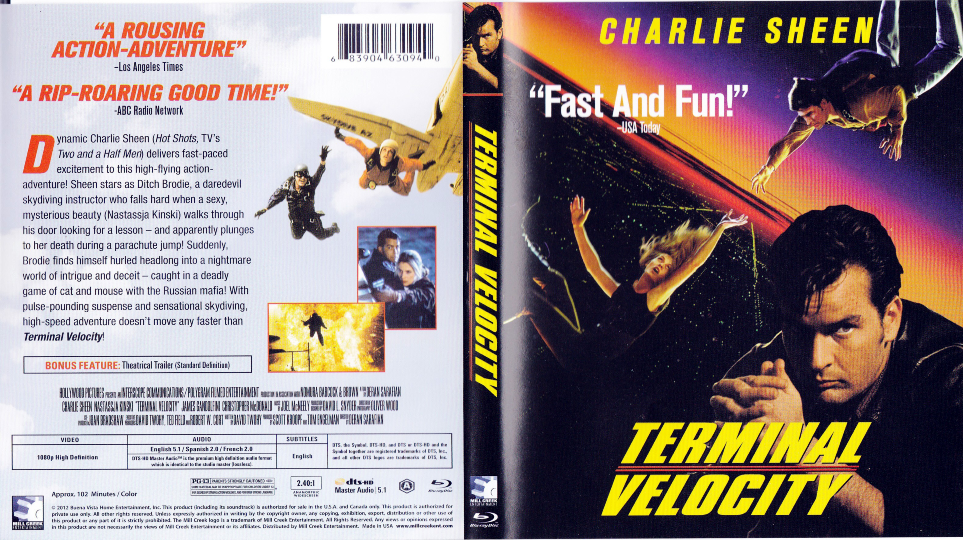 Jaquette DVD Terminal velocity (Canadienne) (BLU-RAY)