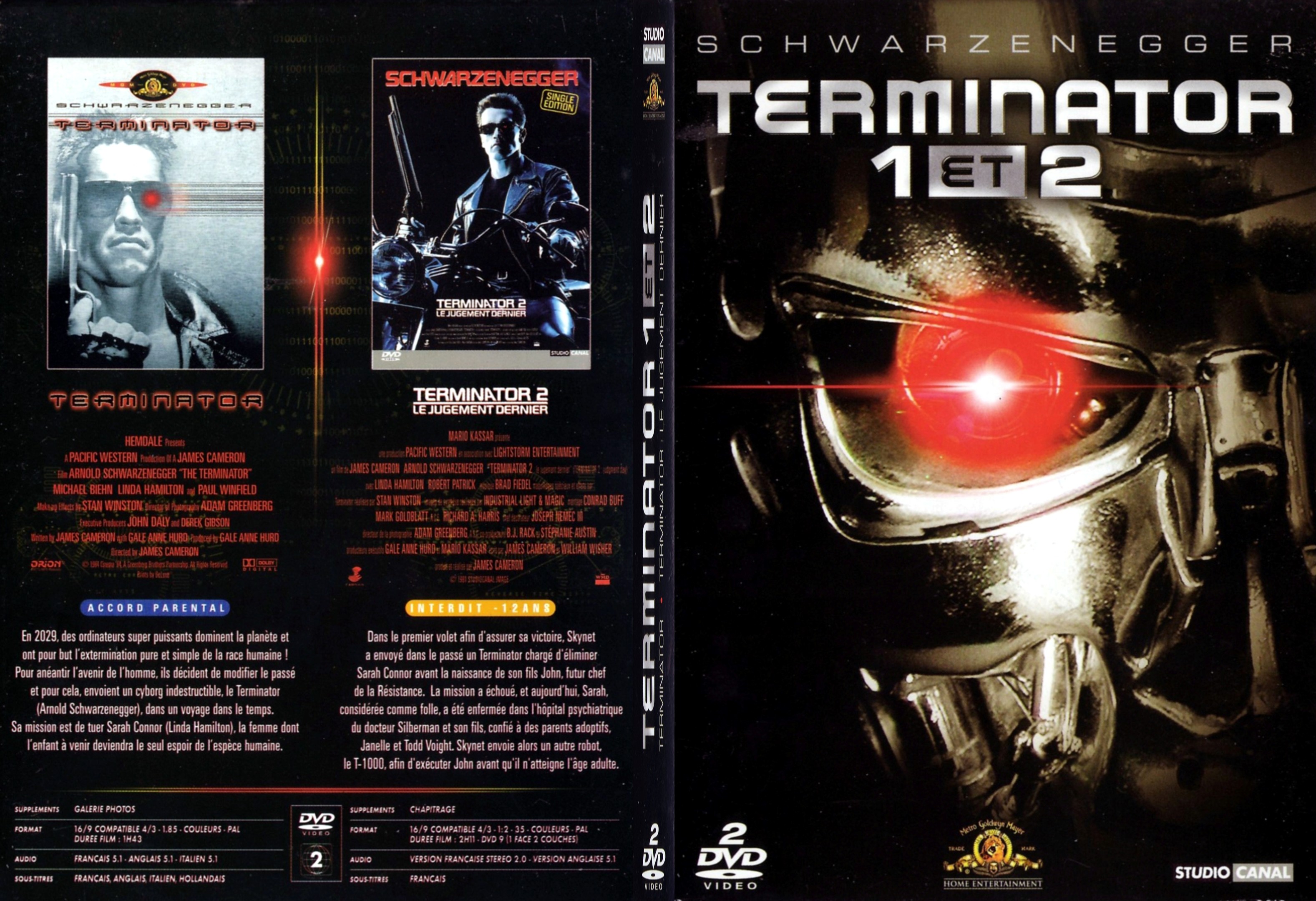 Jaquette DVD Terminator 1 + 2 - SLIM