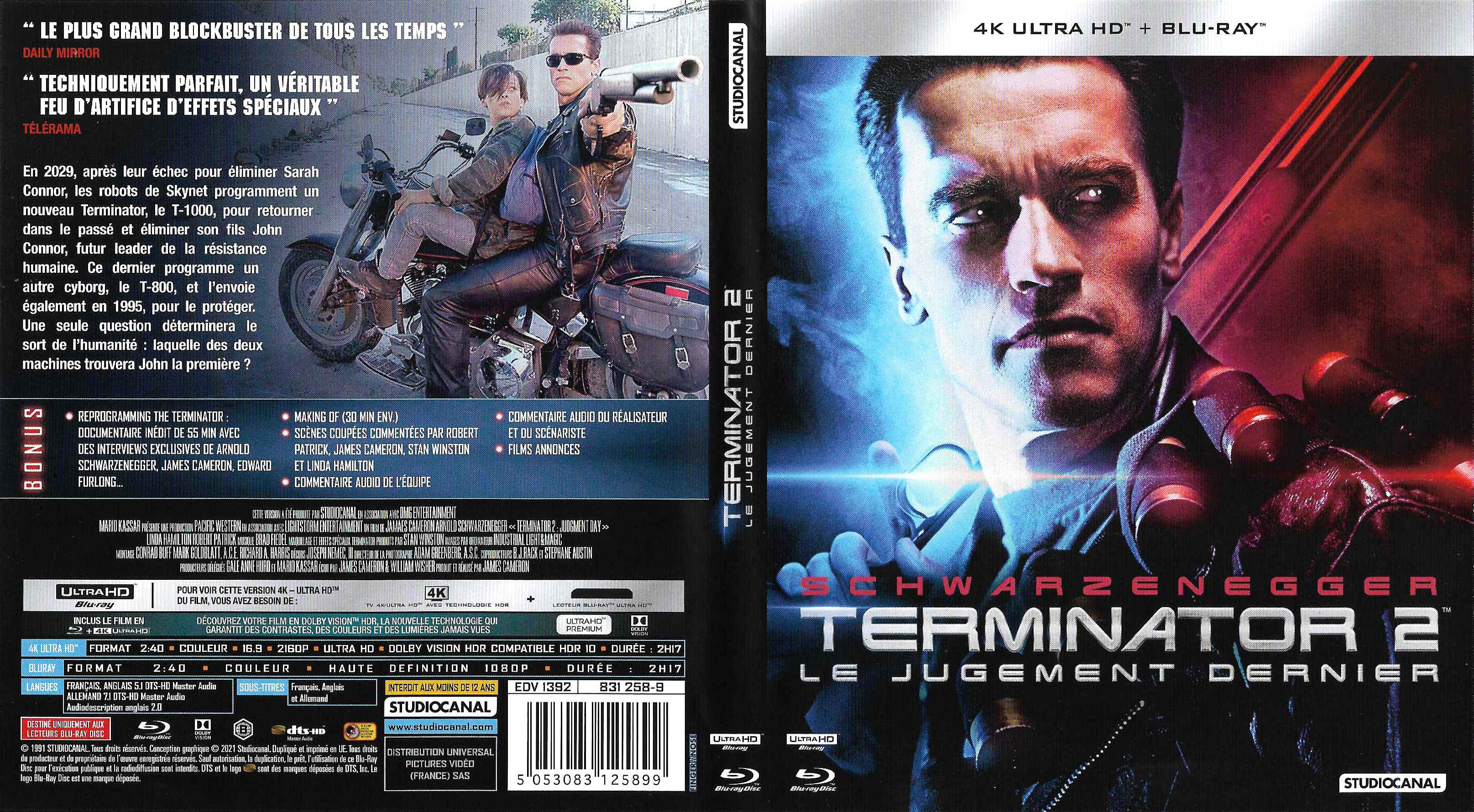 Jaquette DVD Terminator 2 4K (BLU-RAY) v2