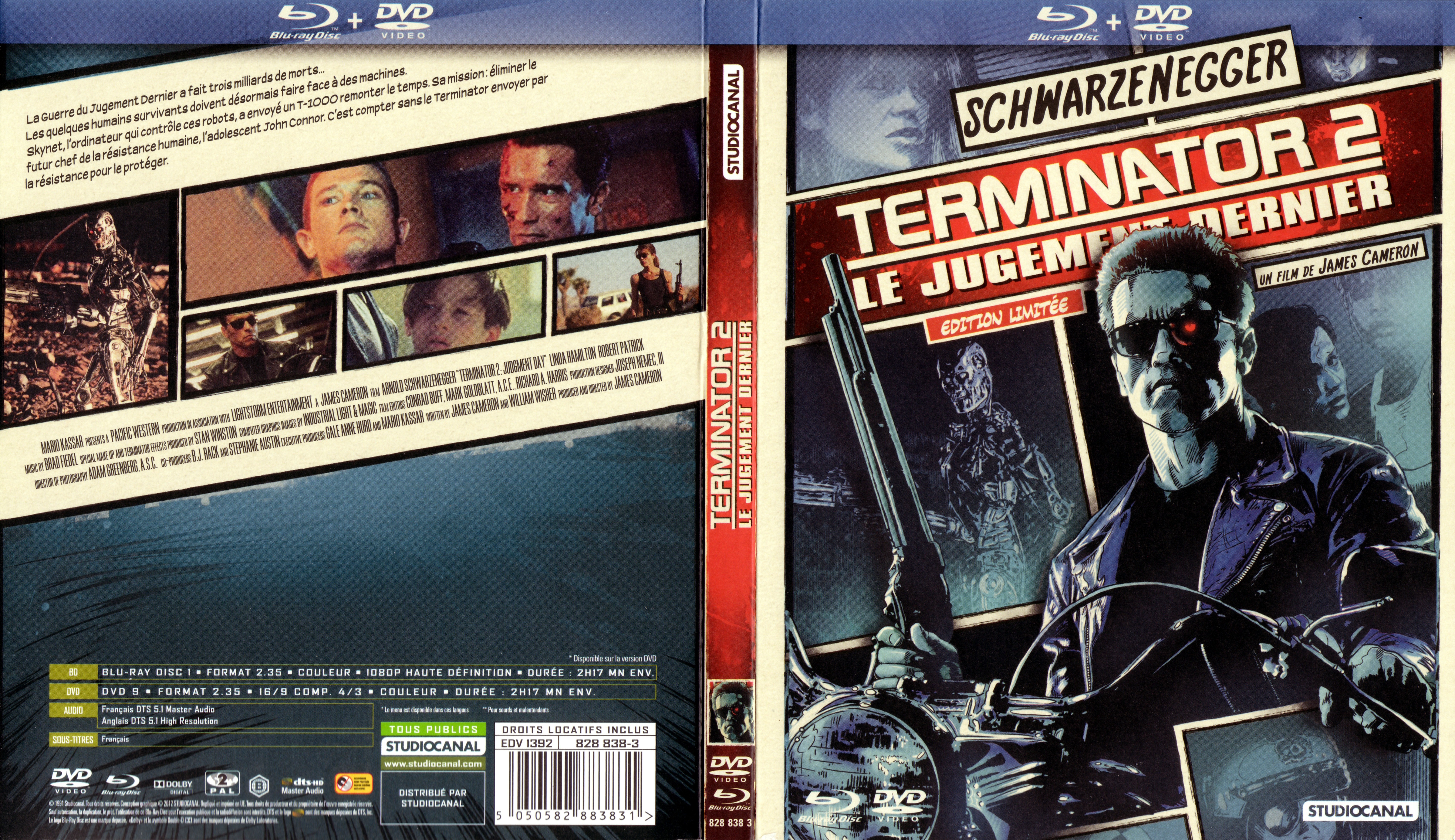 Jaquette DVD de Terminator 2 (BLU-RAY) v3 - Cinéma Passion