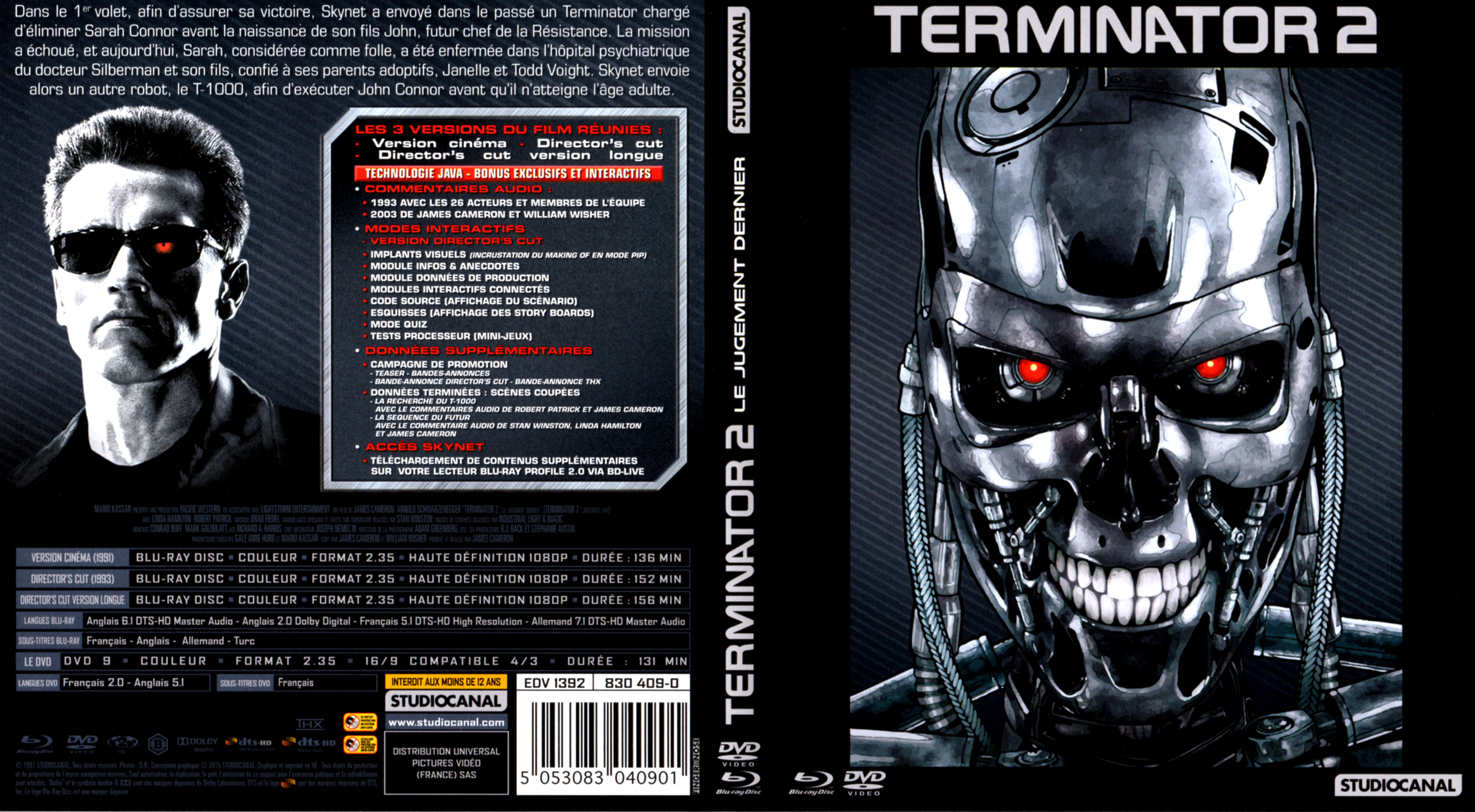 Jaquette DVD de Terminator 2 (BLU-RAY) v4 - Cinéma Passion