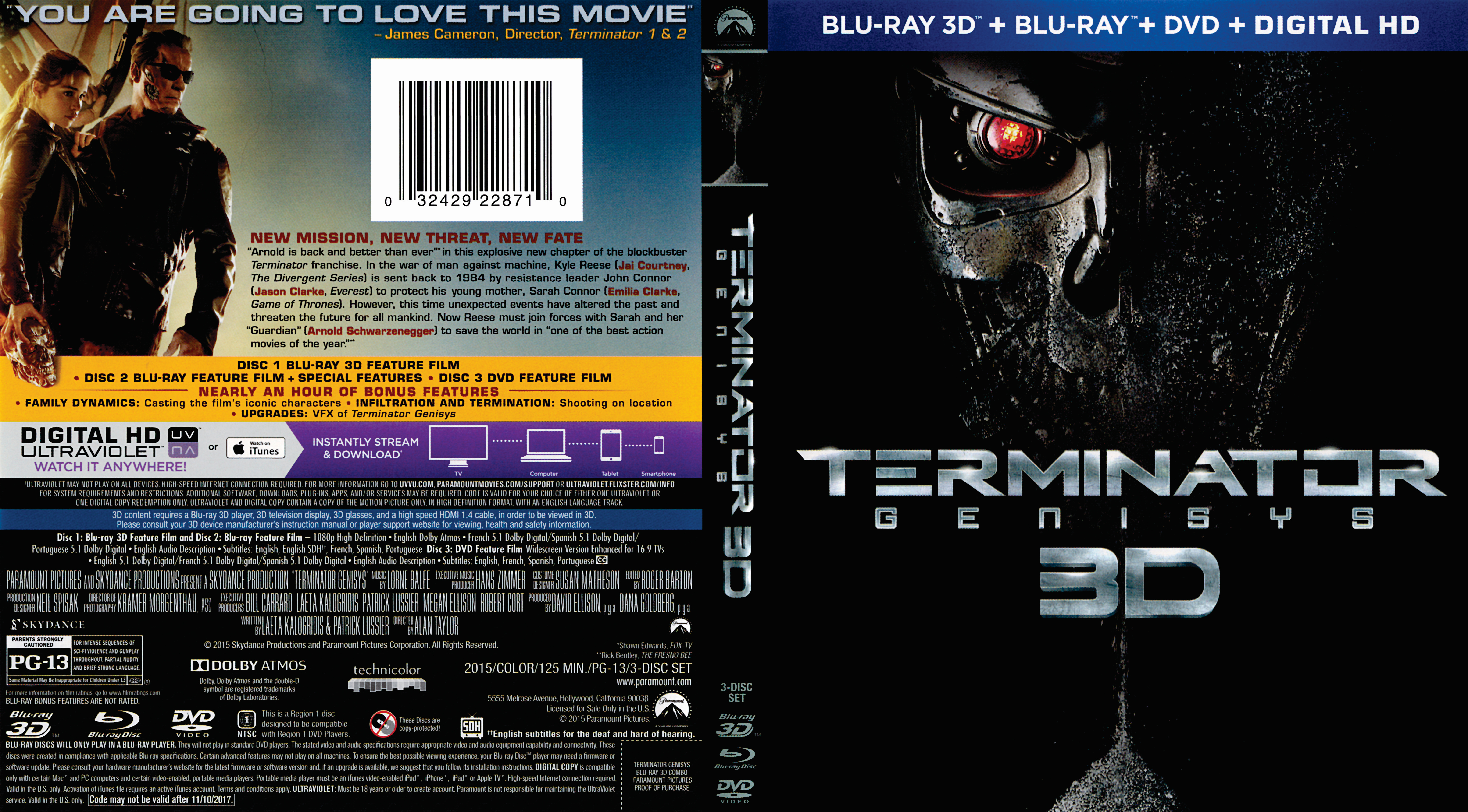 Jaquette DVD Terminator 3D Zone 1 (BLU-RAY)