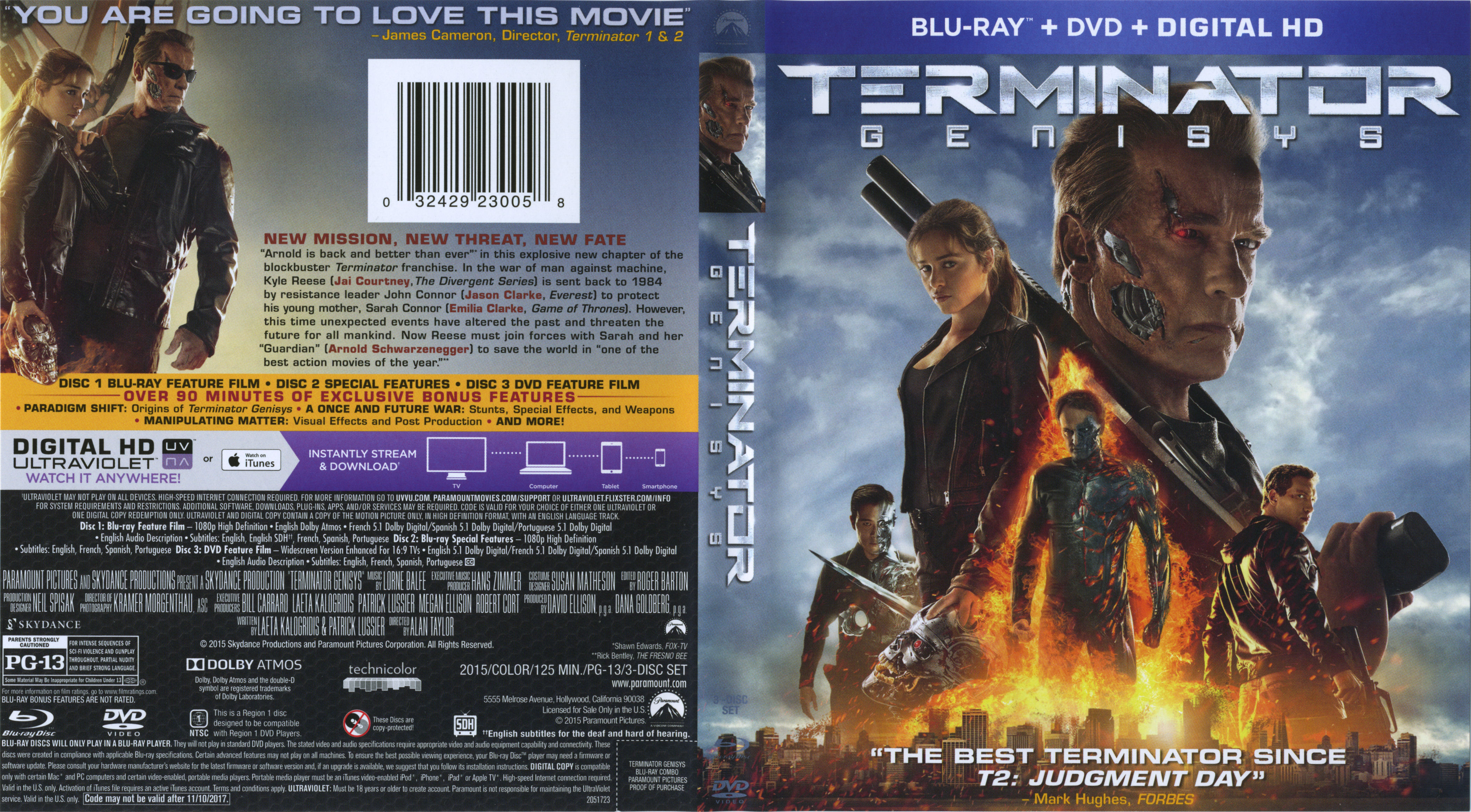 Jaquette DVD Terminator Genisys Zone 1 (BLU-RAY)