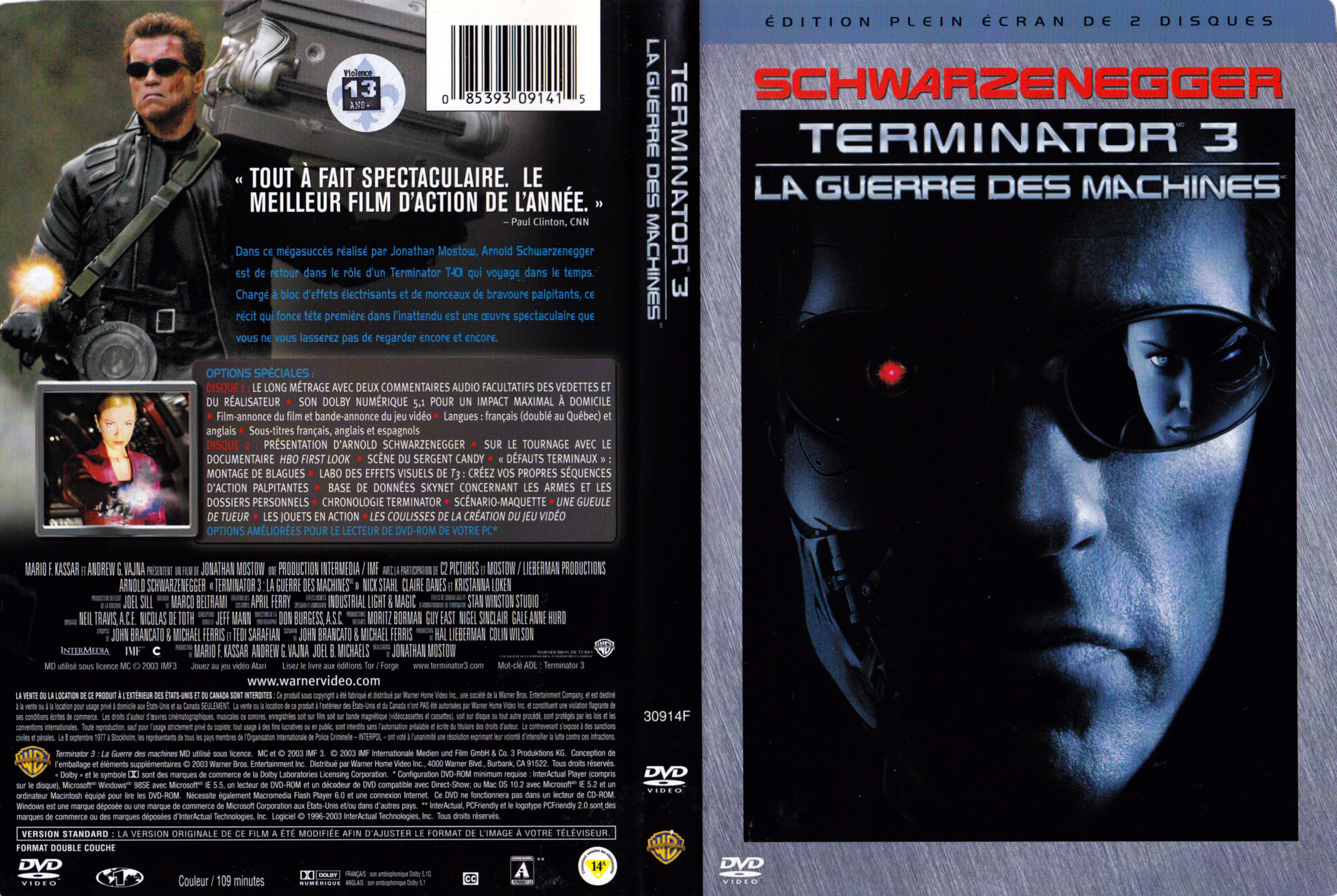 Jaquette DVD Terminator III - La guerre des machines (Canadienne)