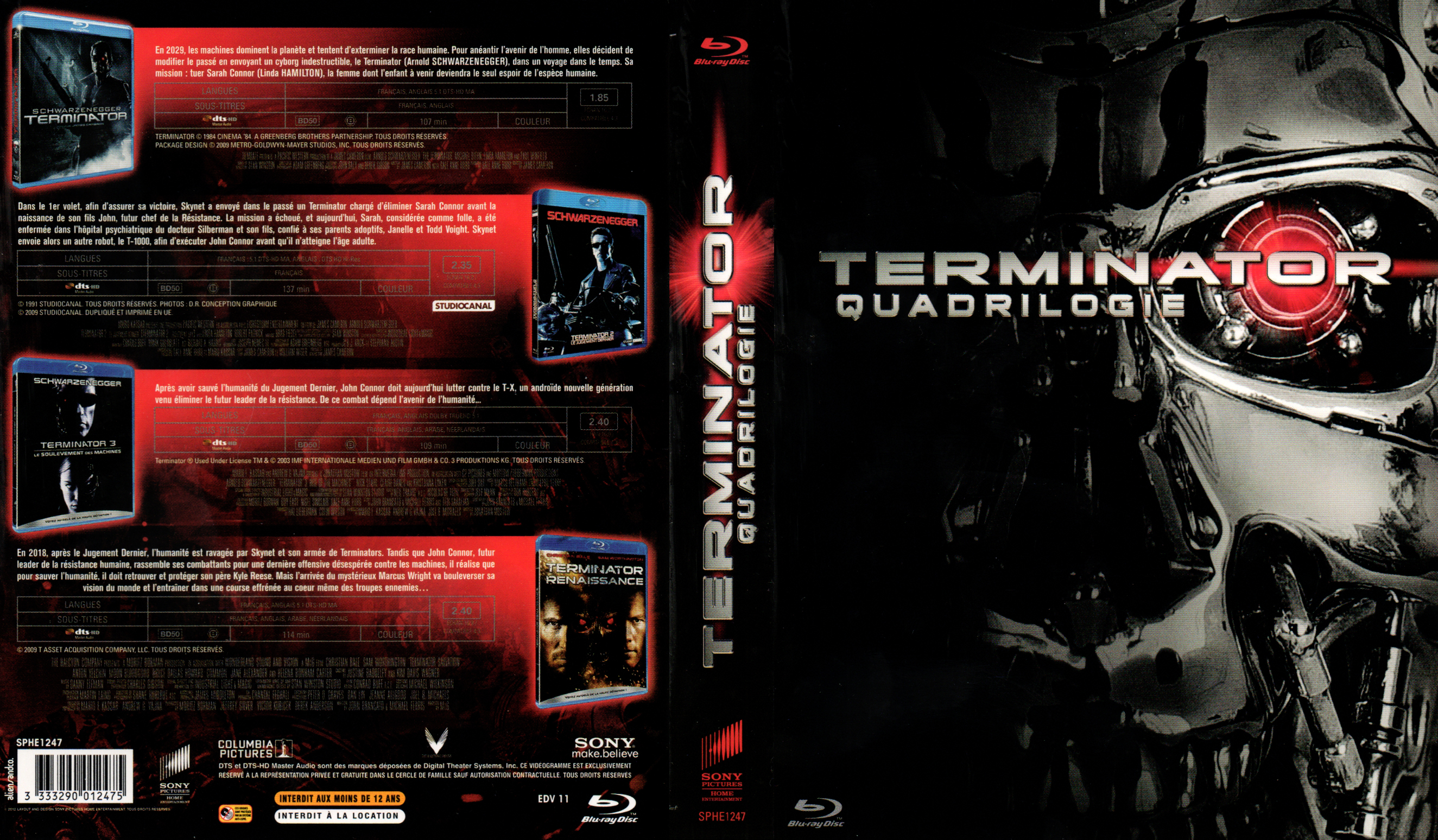 Jaquette DVD Terminator Quadrilogie (BLU-RAY)