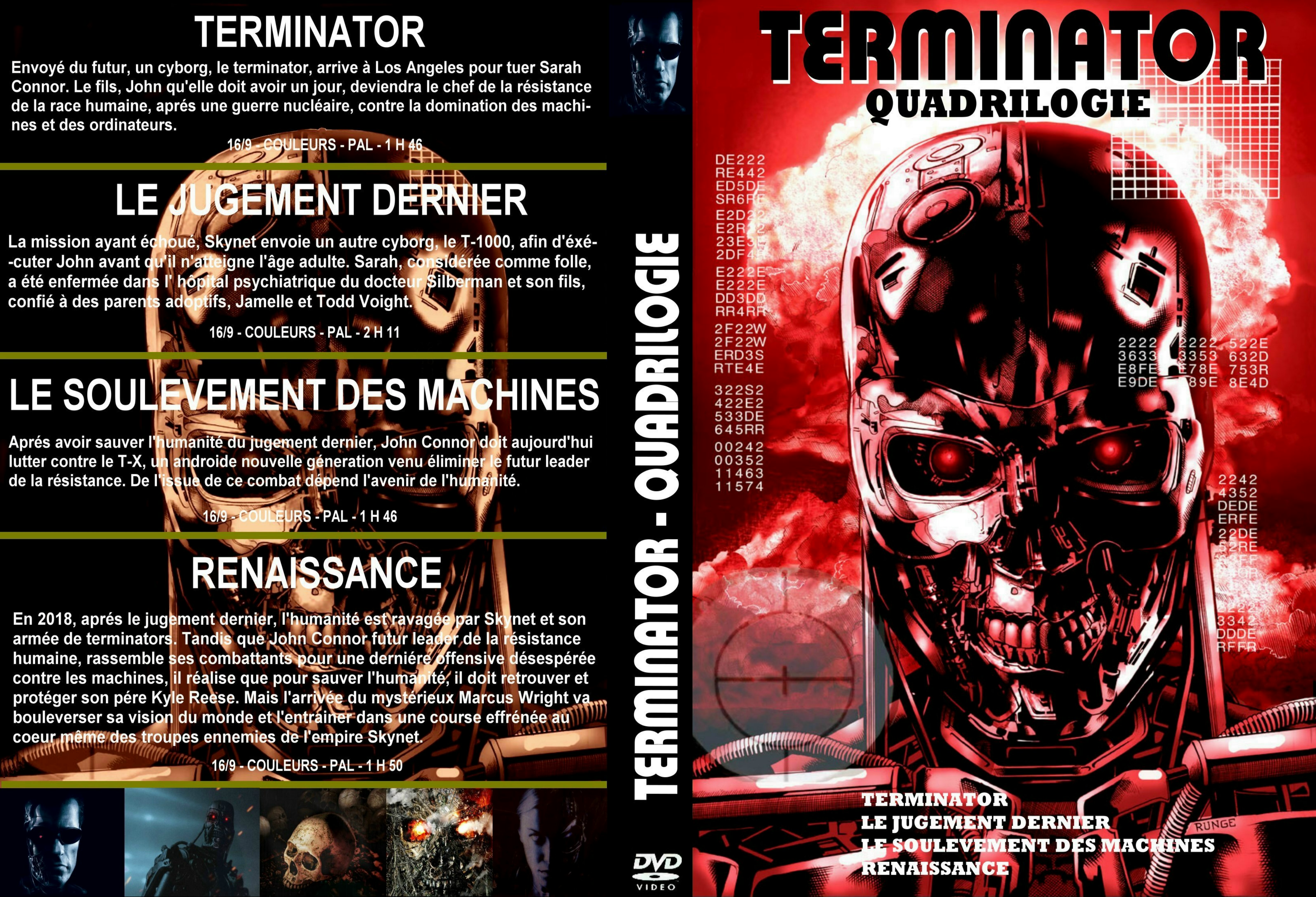Jaquette DVD Terminator Quadrilogie custom