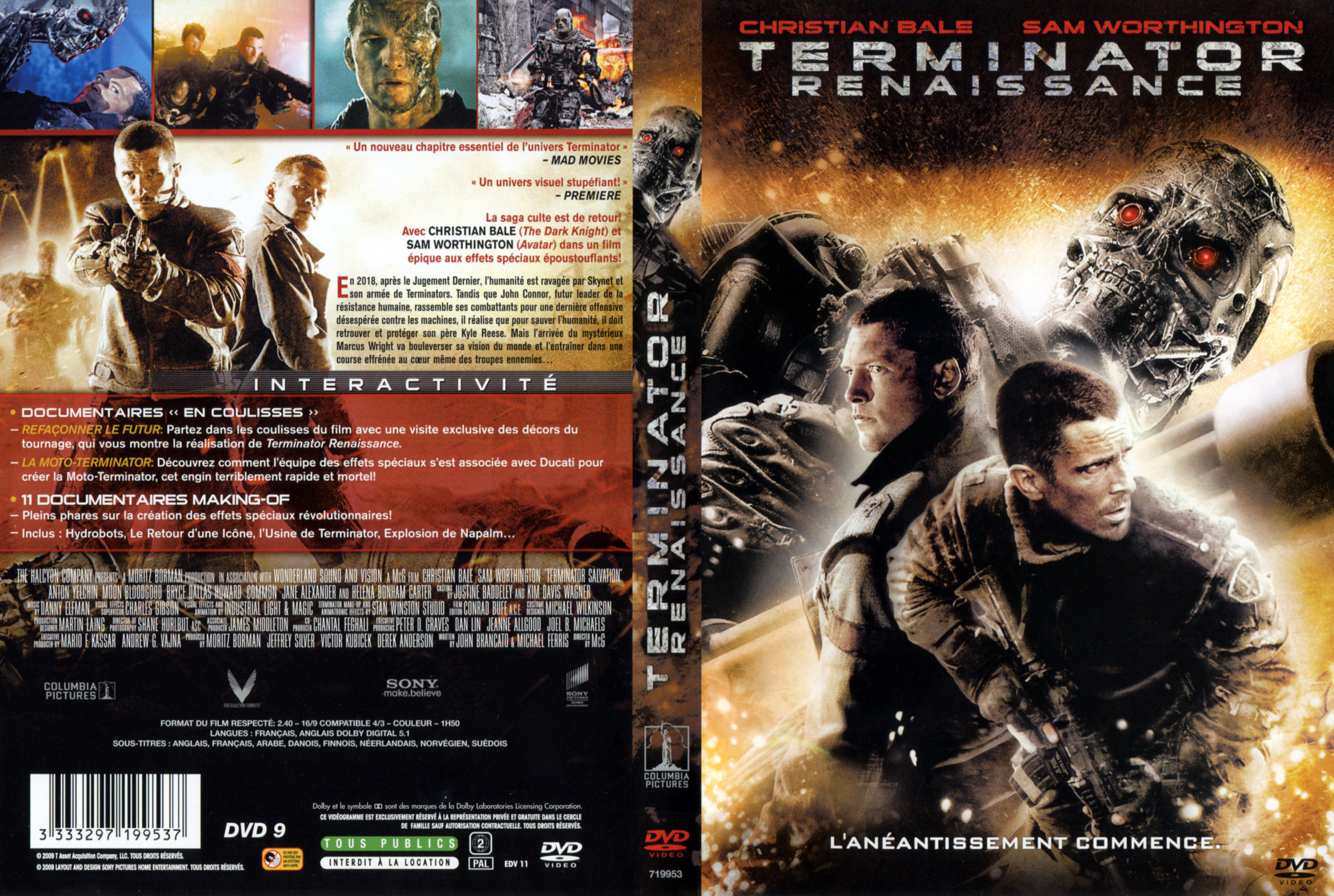 Jaquette Dvd De Terminator Renaissance V2 Cinéma Passion