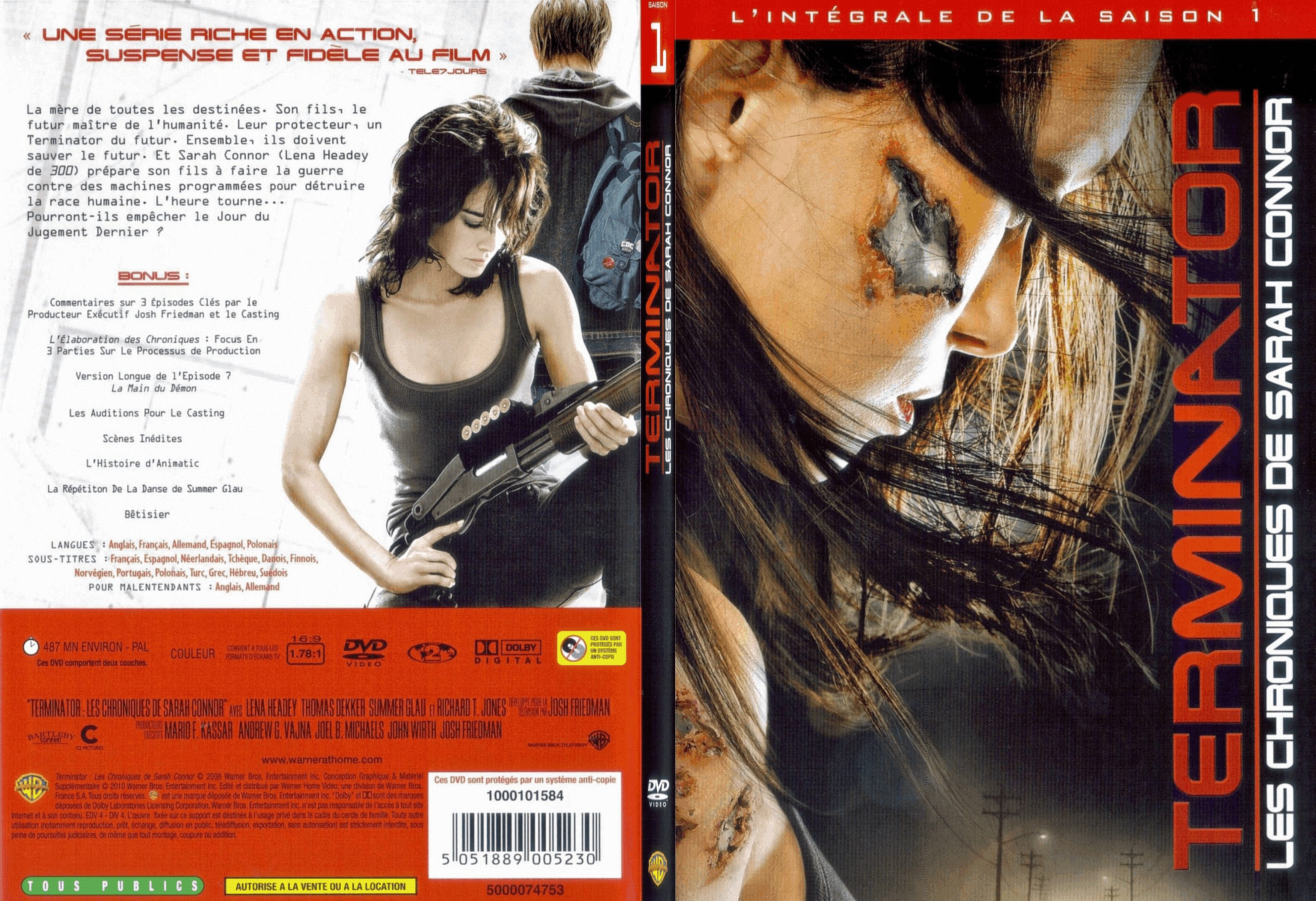 Jaquette DVD Terminator The Sarah Connor Chronicles Saison 1 - SLIM